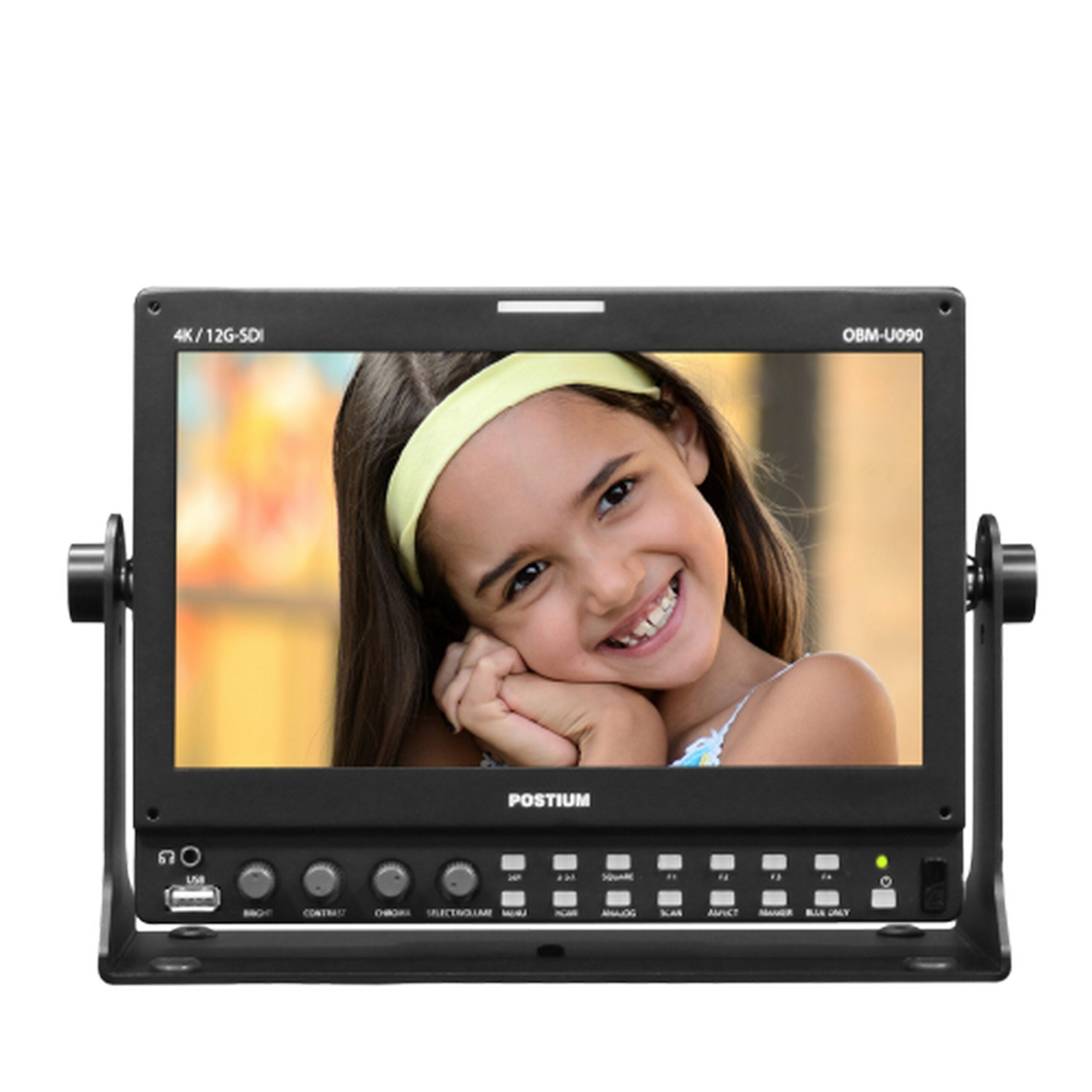 Postium OBM-U090 9-Inch 4K Monitor: 12G-SDI, Dual 6G, Quad 3G for UHD Production