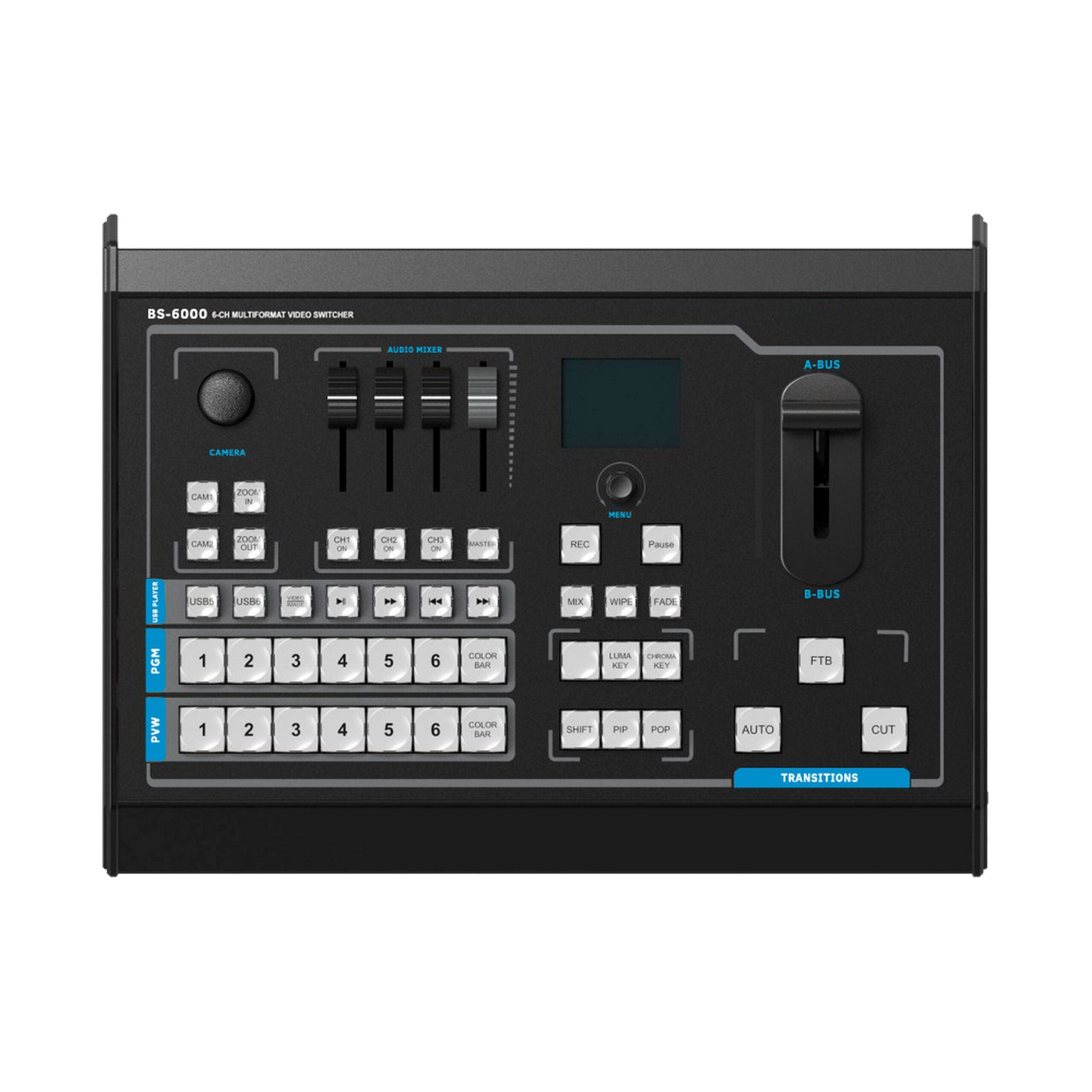 PureLink BS-6000 Professional 6 x 1 Full HD Broadcast Video Switcher with Comprehensive Camera Control and High - Quality Recording Capabilities