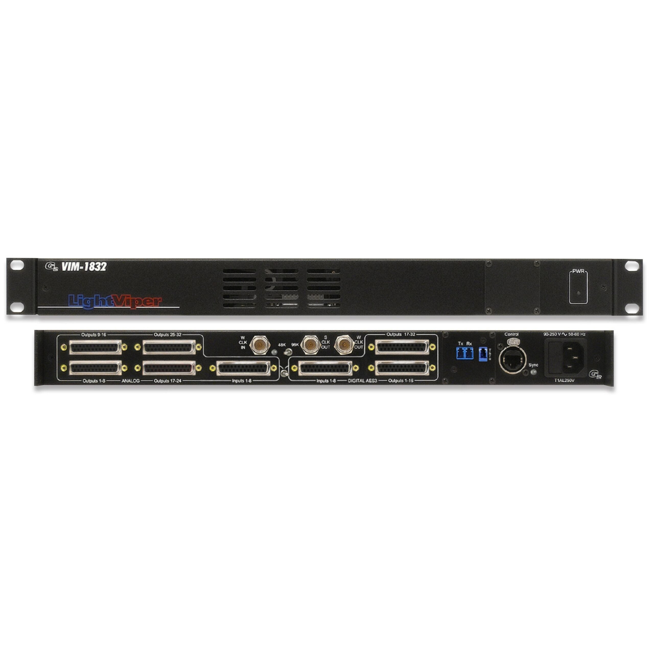 Fiberplex VIM-1832-S-LC LightViper High-Performance Analog and Digital Output Tail End Unit with 32 Sends and 8 Returns for Audio Fiber - Optic Transport Systems