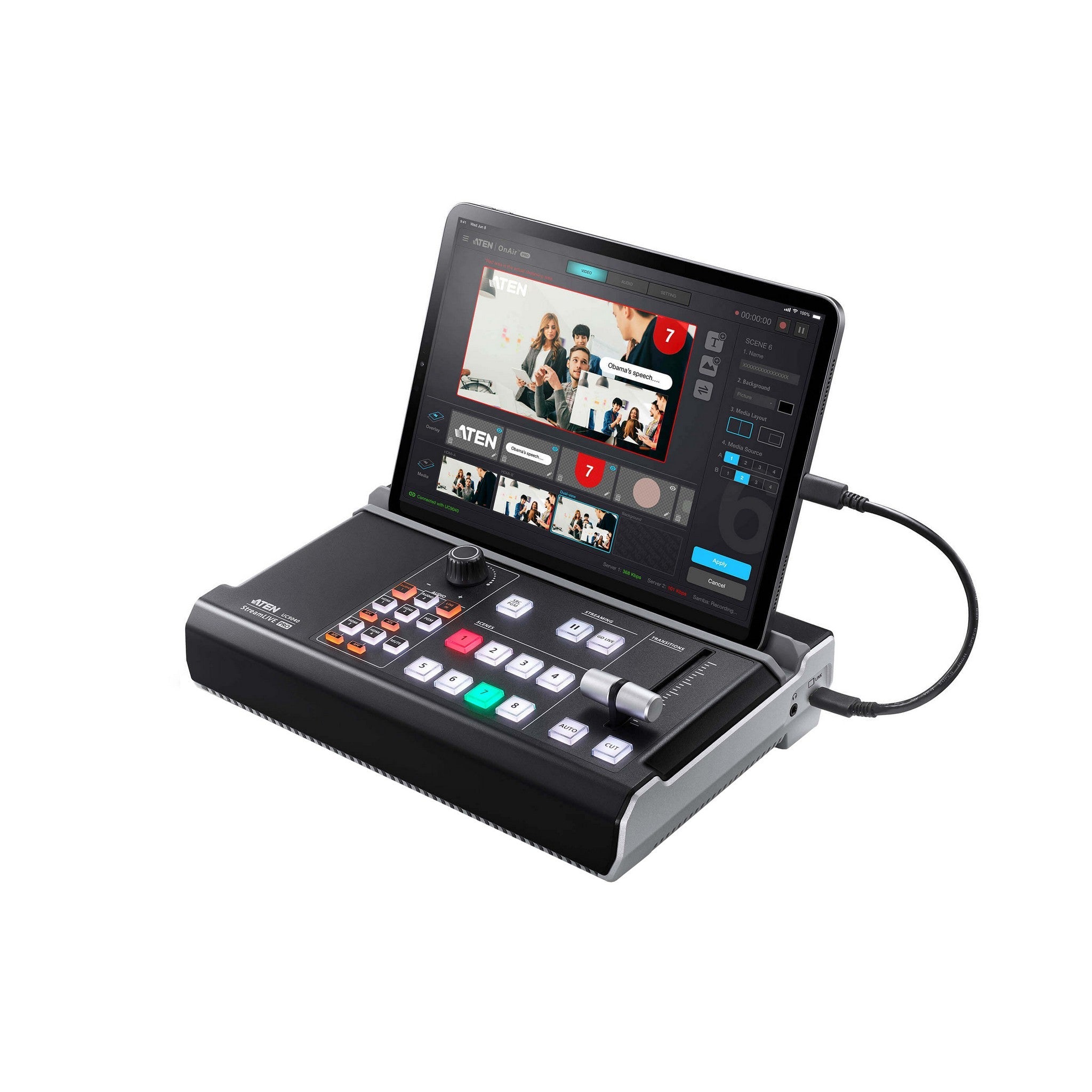 ATEN UC9040 StreamLIVE PRO All-In-One Multi-Channel Audio/Video Mixing Device for High-Quality Live Streaming
