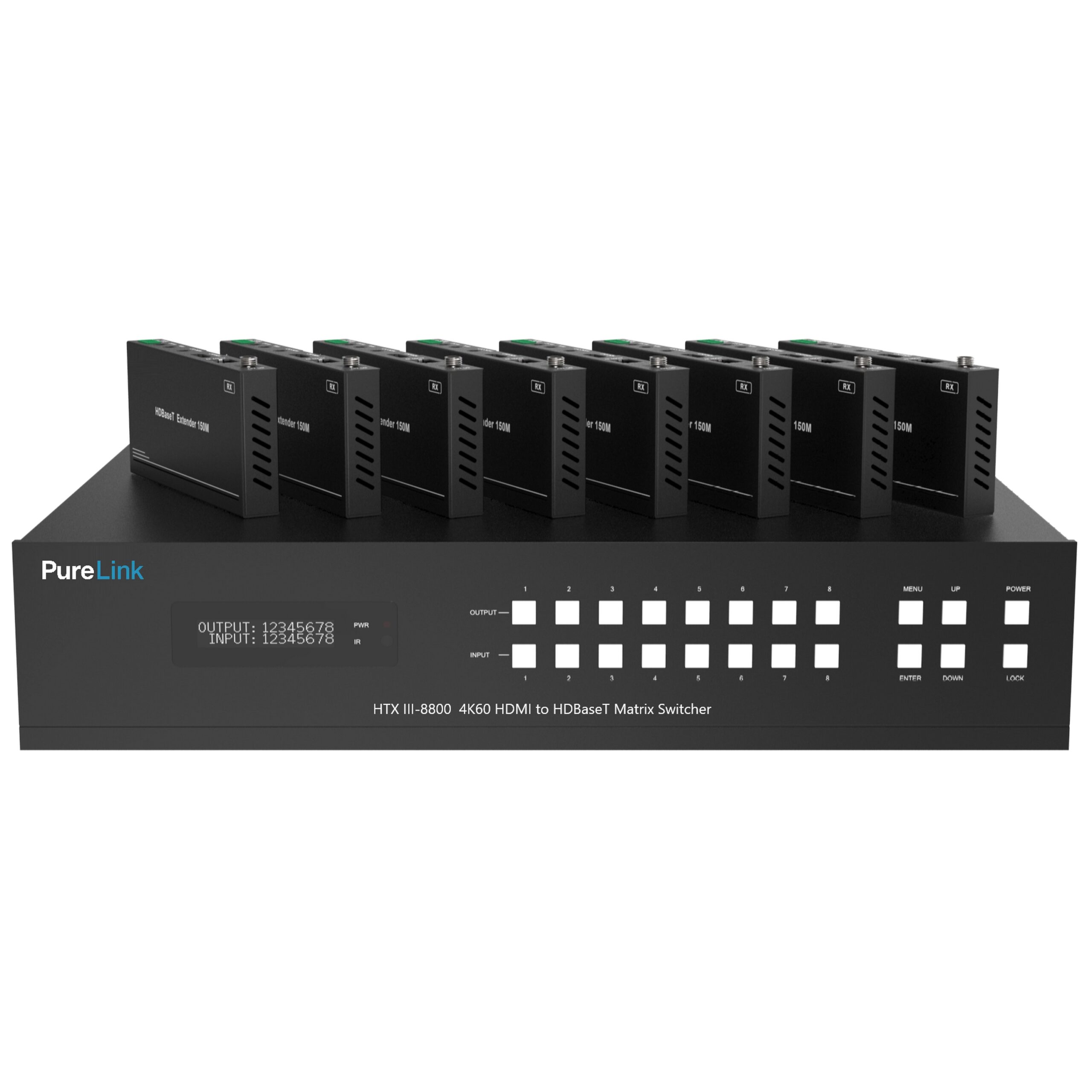 High-Performance 8x8 4K60 PureLink HTX III-8800 HDMI to HDBaseT/HDMI Matrix Switcher