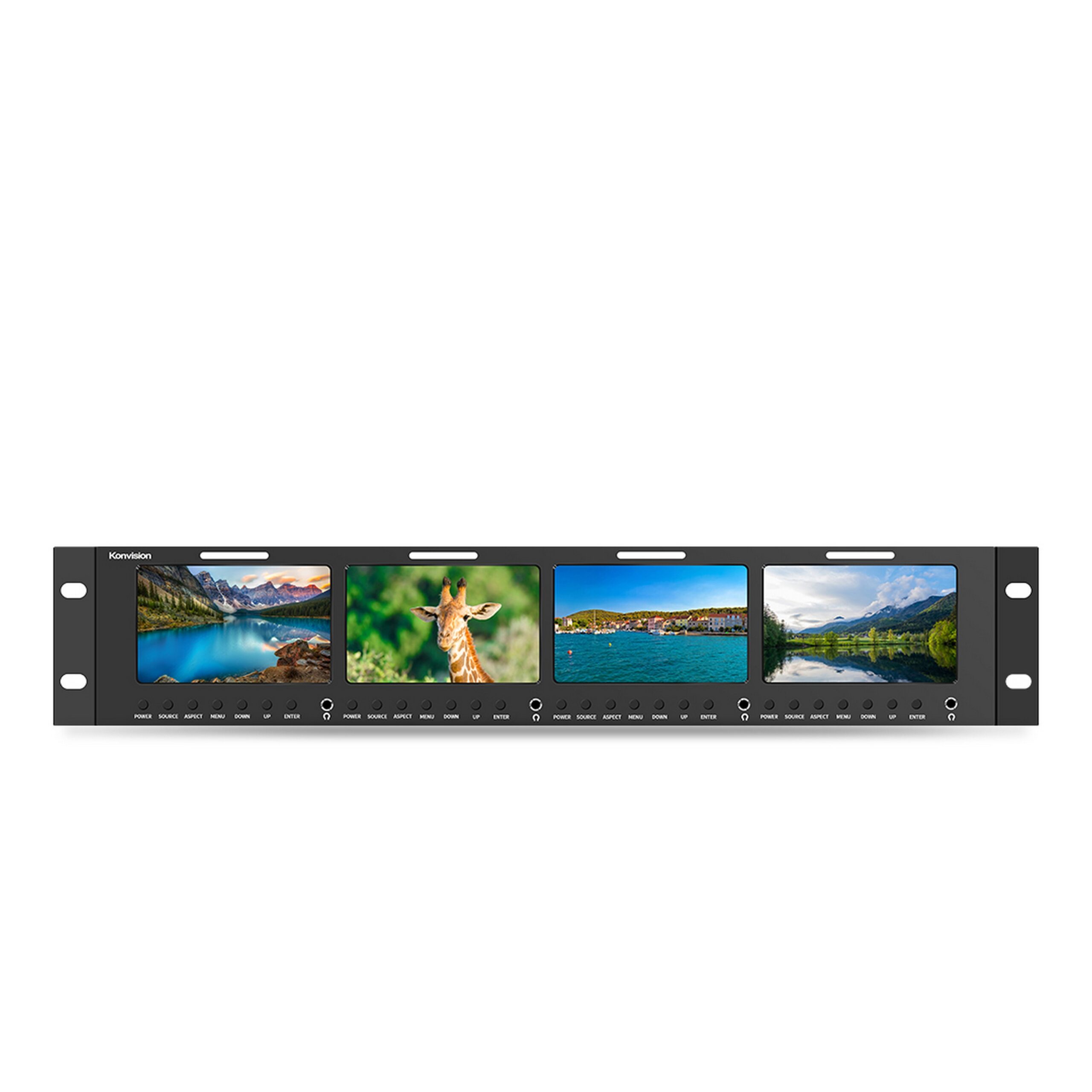 Konvision KRM-404A Professional 4 x 4.2-Inch 3G-SDI 1280x768 Quad Rack-Mount Monitoring Display, 2RU