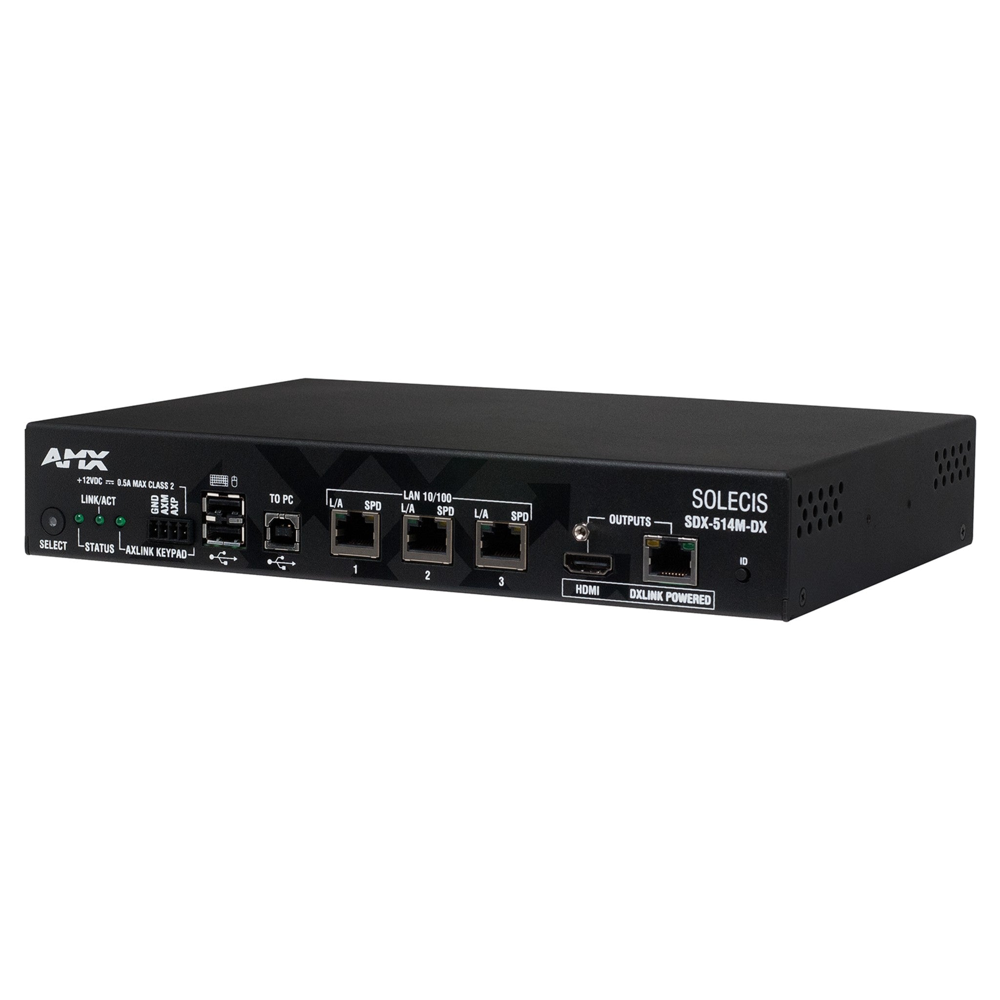 AMX SDX-514M-DX Solecis 5 to 1 4K Multi-Format Digital AV Switcher with DXLink Output for Conference Tables