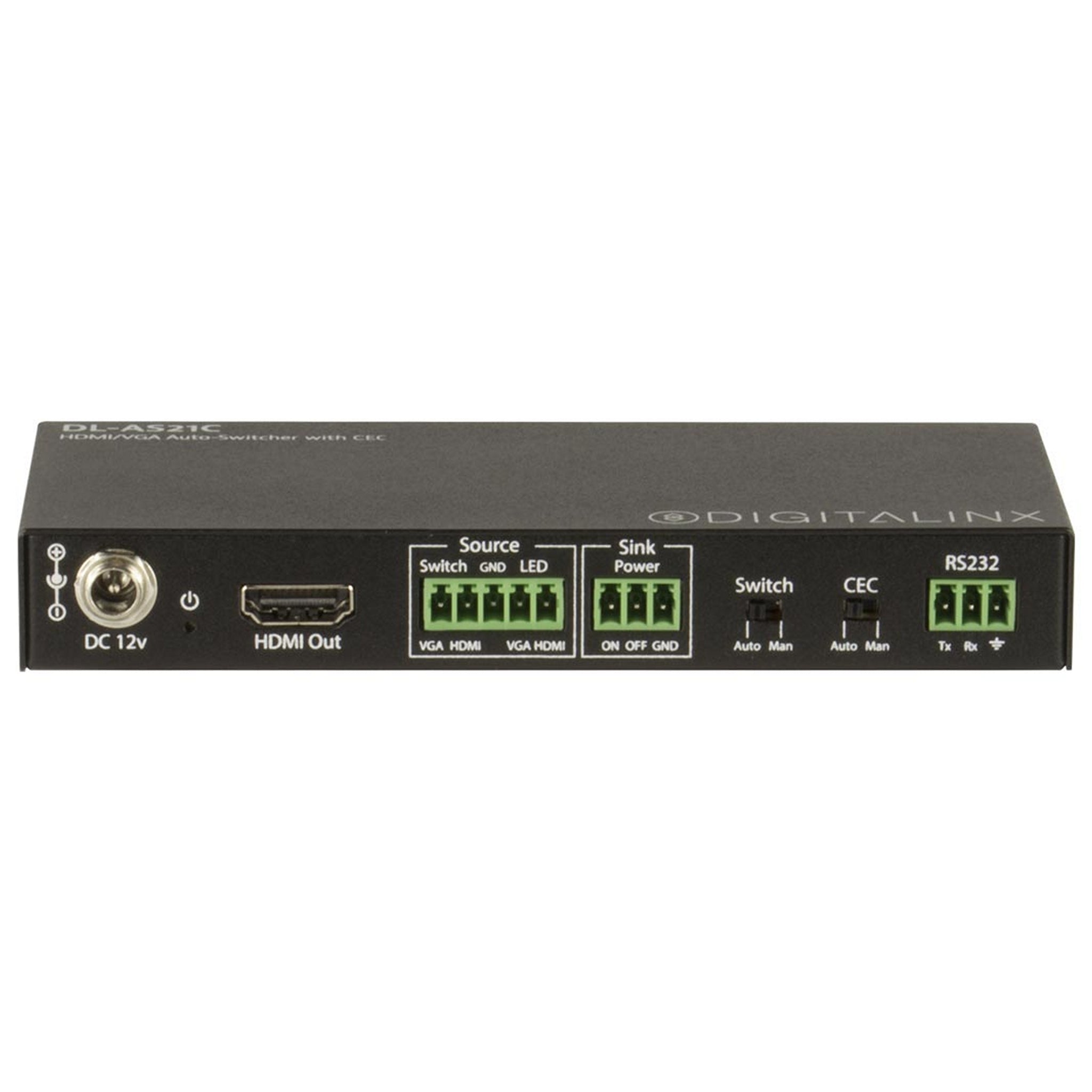 DigitaLinx DL-AS21C Automatic and Manual HDMI + VGA Multi - Format Video Switcher with CEC Control Function