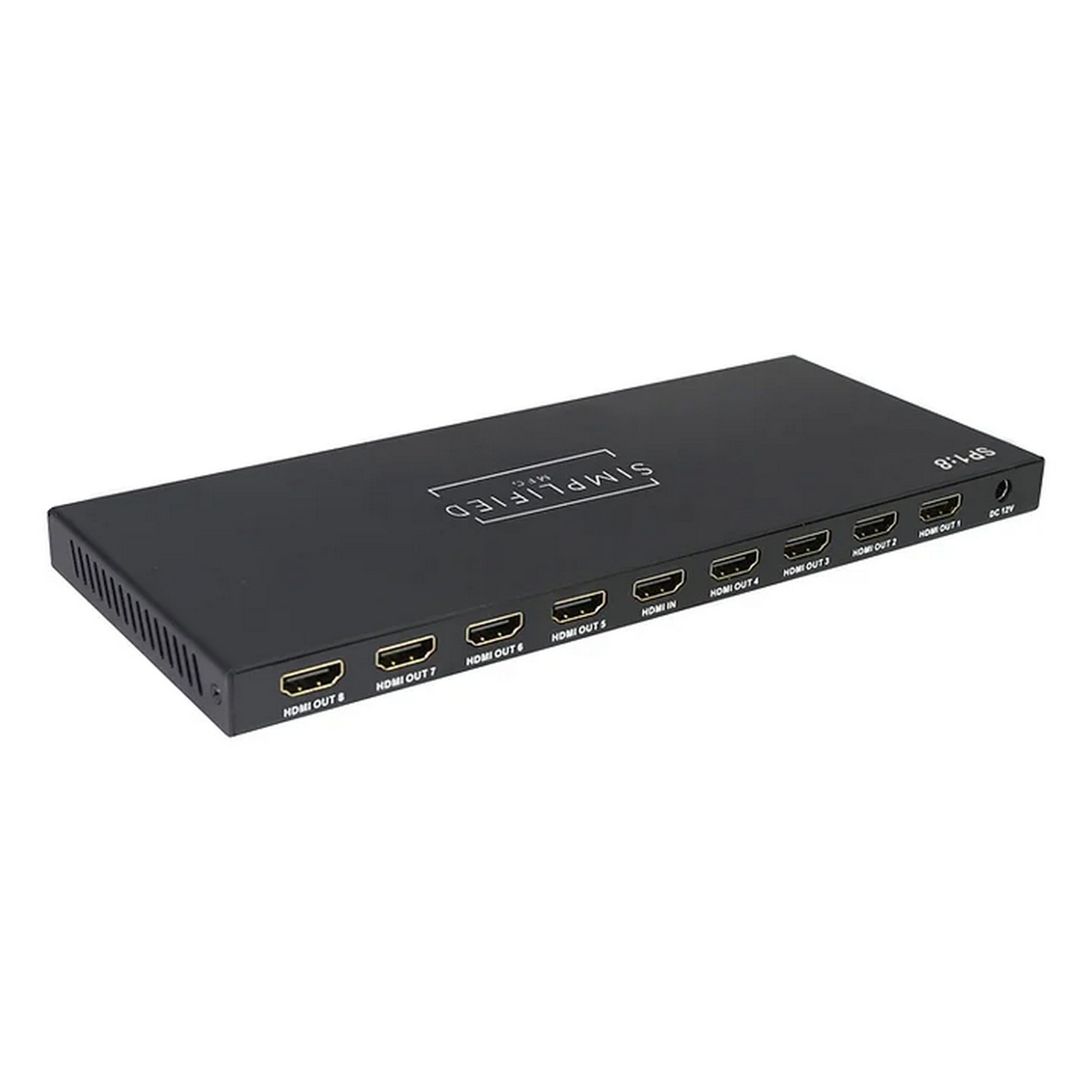 Simplified Manufacturing SP1:8 High - Speed 18Gbps 1 x 8 HDMI Audio - Video Splitter for 4K/UHD Displays