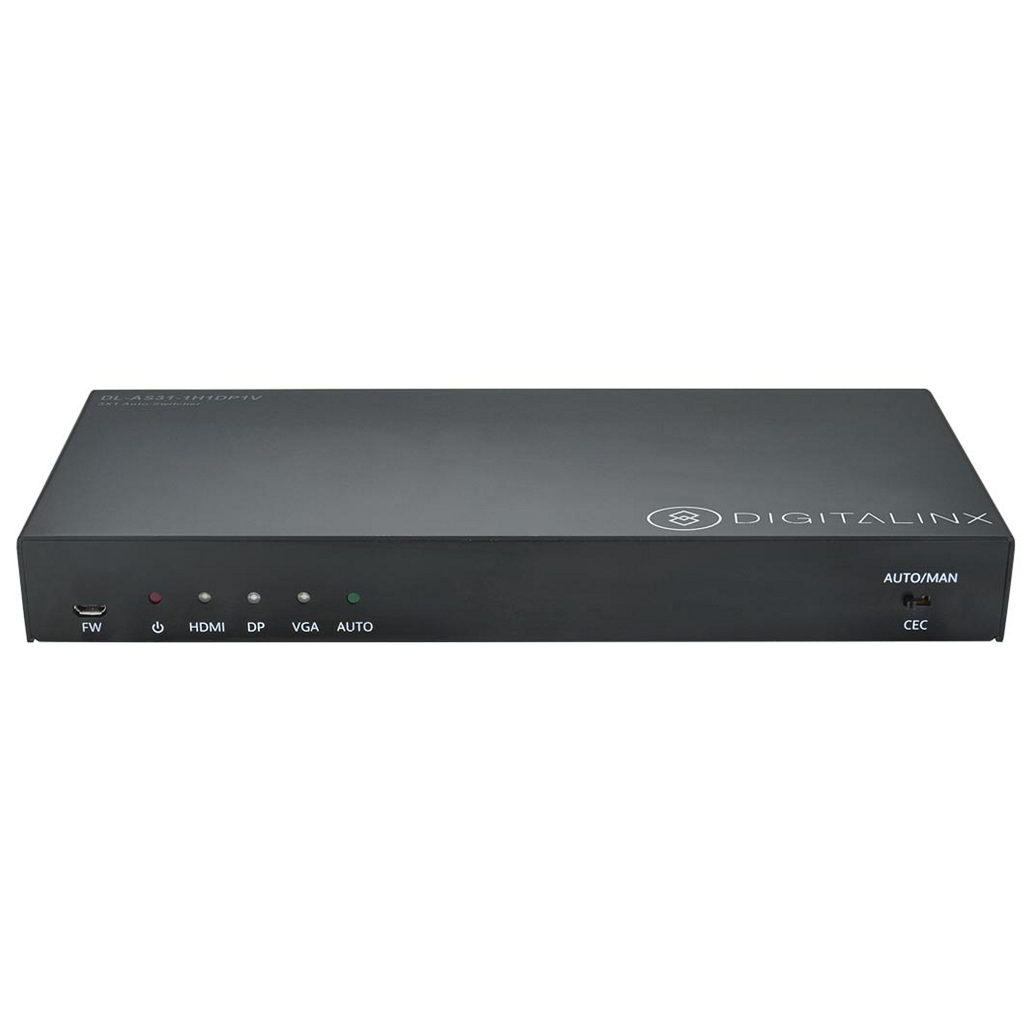 DigitaLinx Digital 3 x 1 Automatic Signal Switcher (DL-AS31-1H1DP1V) with HDMI, Display Port, and VGA Inputs