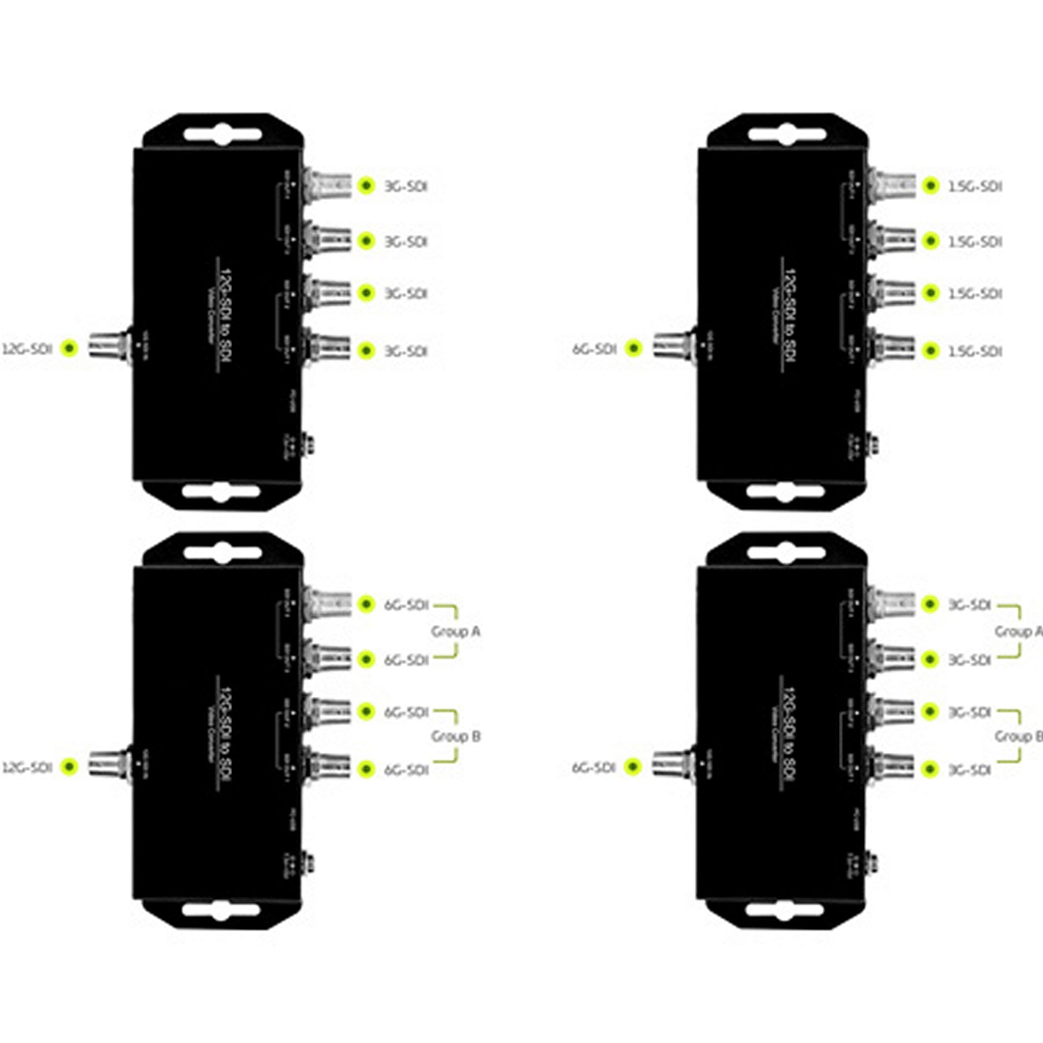 Connectronics High - Performance 12G - SDI to Dual - link 6G - SDI or Quad - link 3G - SDI Video Signal Converter