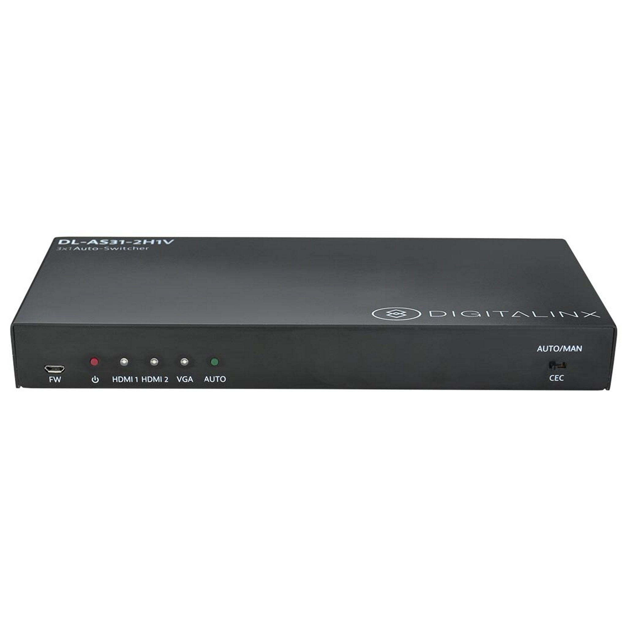 DigitaLinx Digital Multiformat DL-AS31-2H1V 3 x 1 HDMI and VGA Automatic Signal Switcher Device