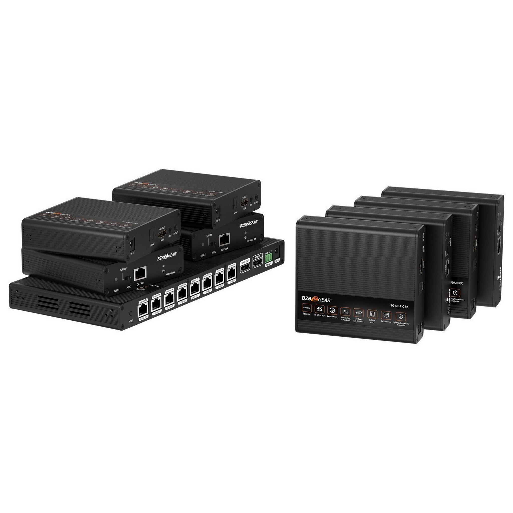 BZBGEAR BG-UDAIC-E18 High-Performance 1X8 4K60 UHD 18Gbps HDMI Splitter and Distribution Amplifier for Multiple Display Setup