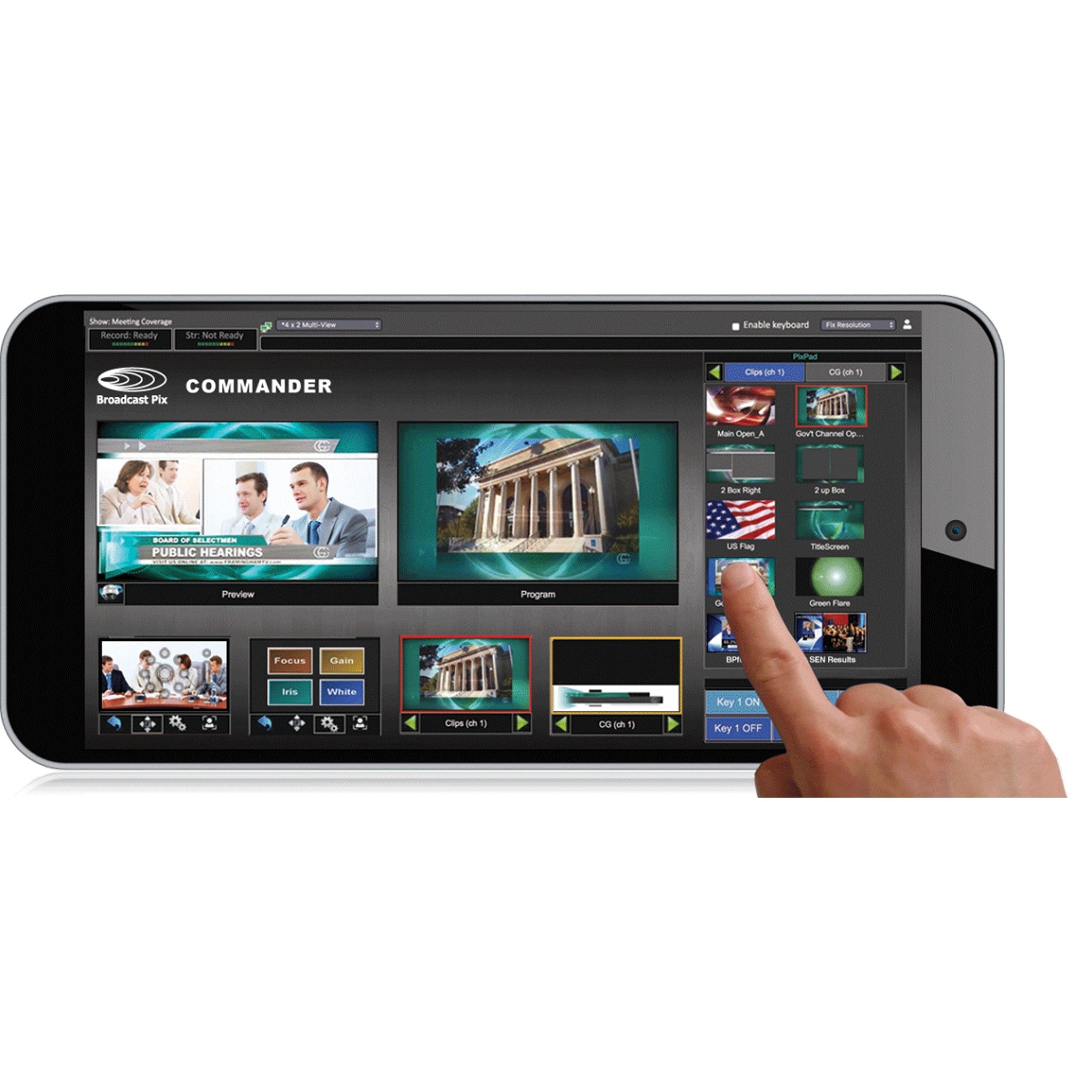 Hybrid Systems - Broadcast Pix Commander Remote - Control Tablet with Customizable Features