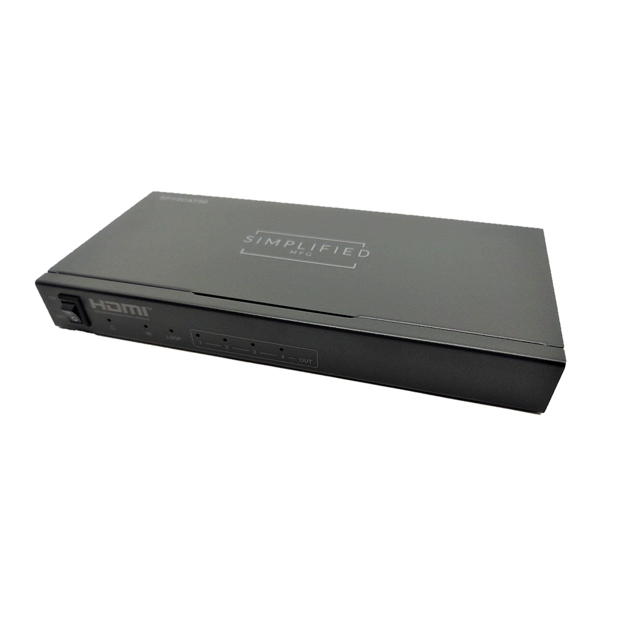 Simplified Manufacturing SP14CAT50 High - Speed 18Gbps 1 to 4 HDMI Splitter for Category Cable, Ideal for Long - Distance 4K/UHD Video Distribution