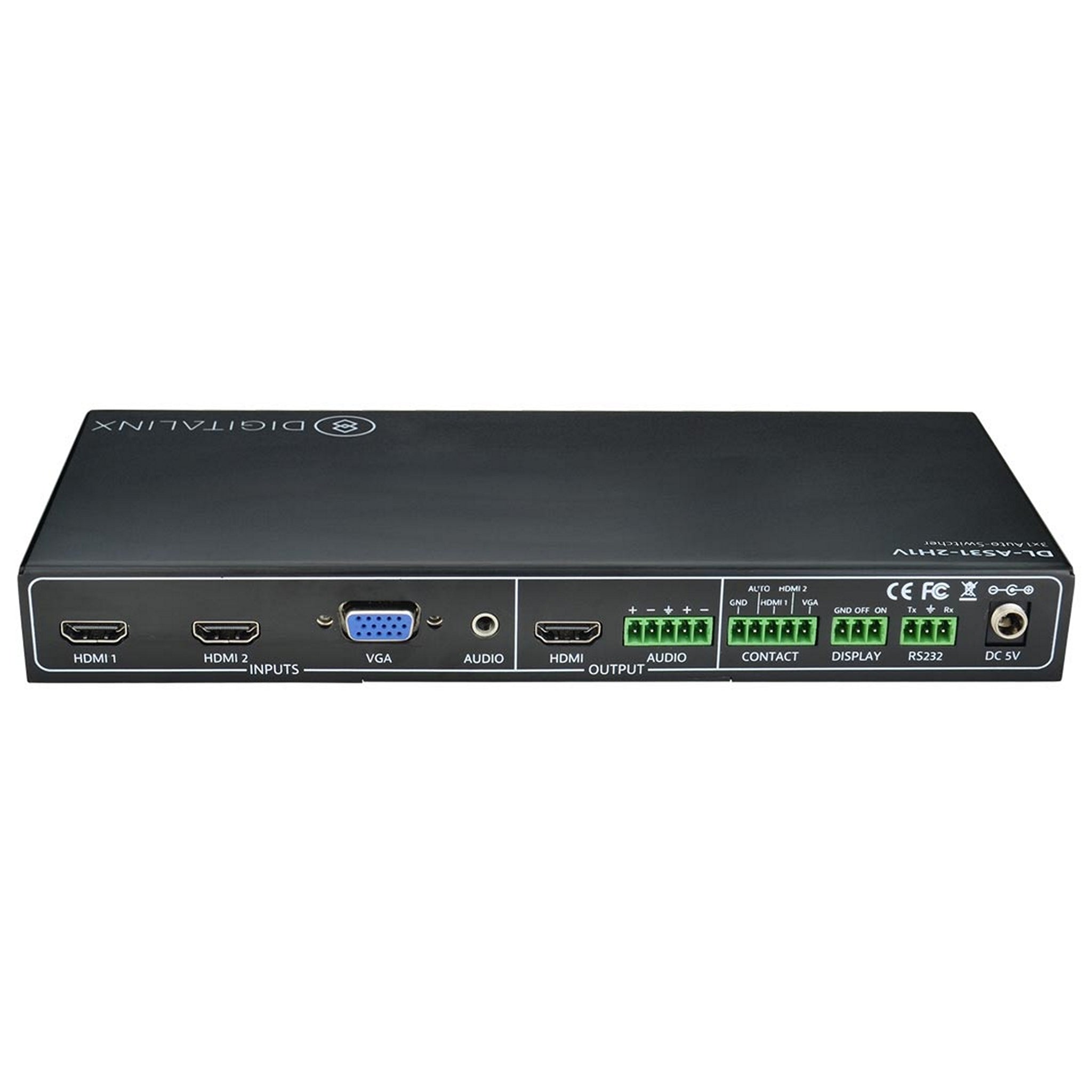 DigitaLinx Digital Multiformat DL-AS31-2H1V 3 x 1 HDMI and VGA Automatic Signal Switcher Device