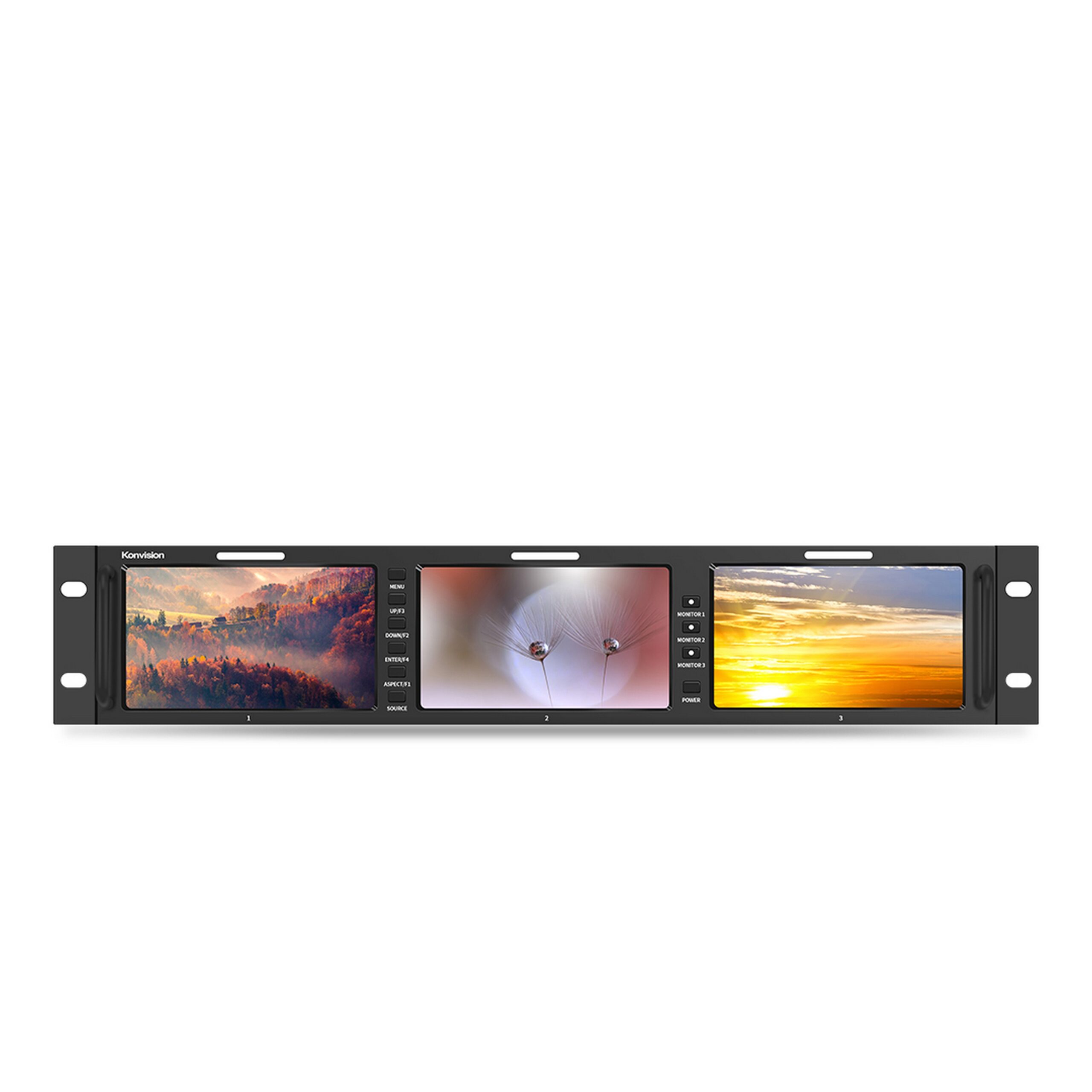 Konvision KRM-503A Professional 3 x 5.5-Inch 3G-SDI Full HD 1920x1080 Triple Rack-Mount Monitoring System