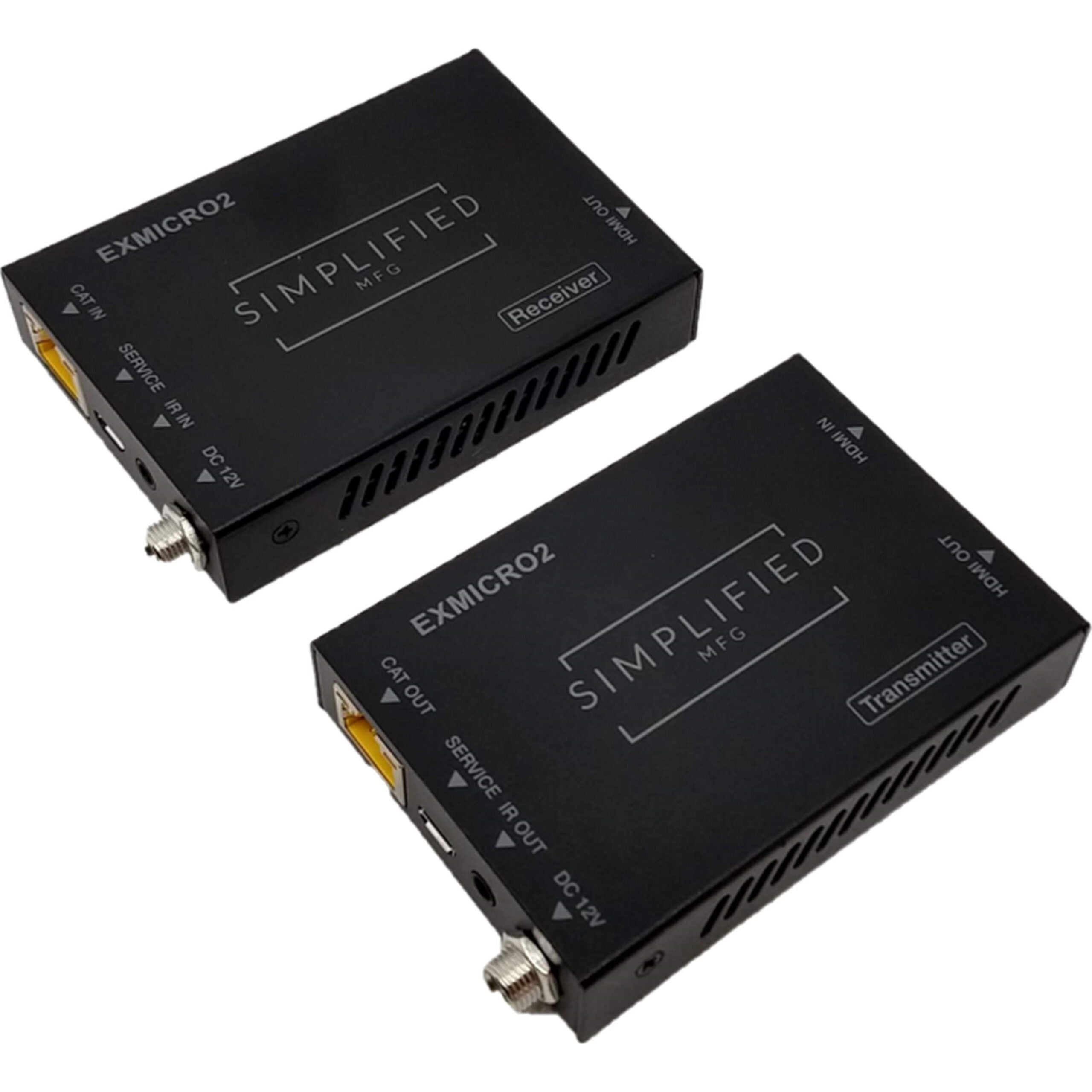 Simplified MFG EXMICRO2 Advanced 4K HDMI/Cat6/6A and 1080p/Cat6A Signal Extender Device