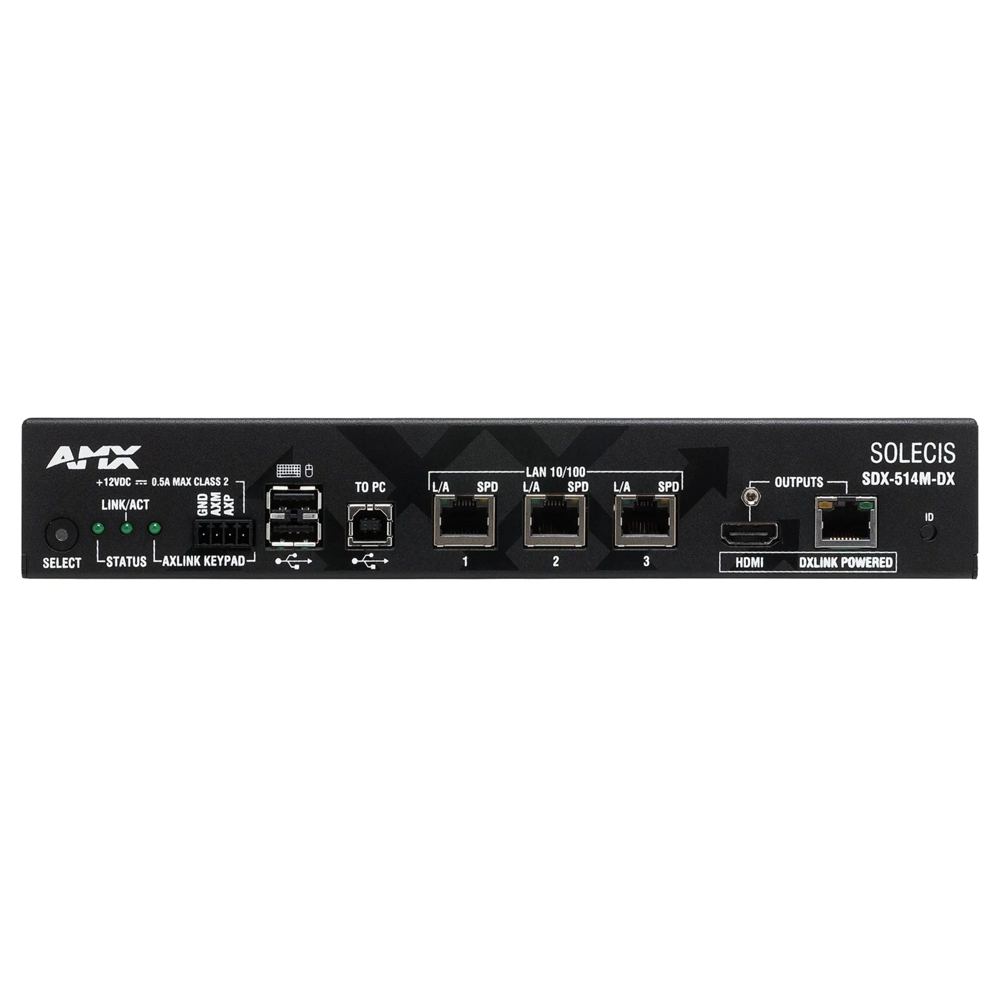 AMX SDX-514M-DX Solecis 5 to 1 4K Multi-Format Digital AV Switcher with DXLink Output for Conference Tables