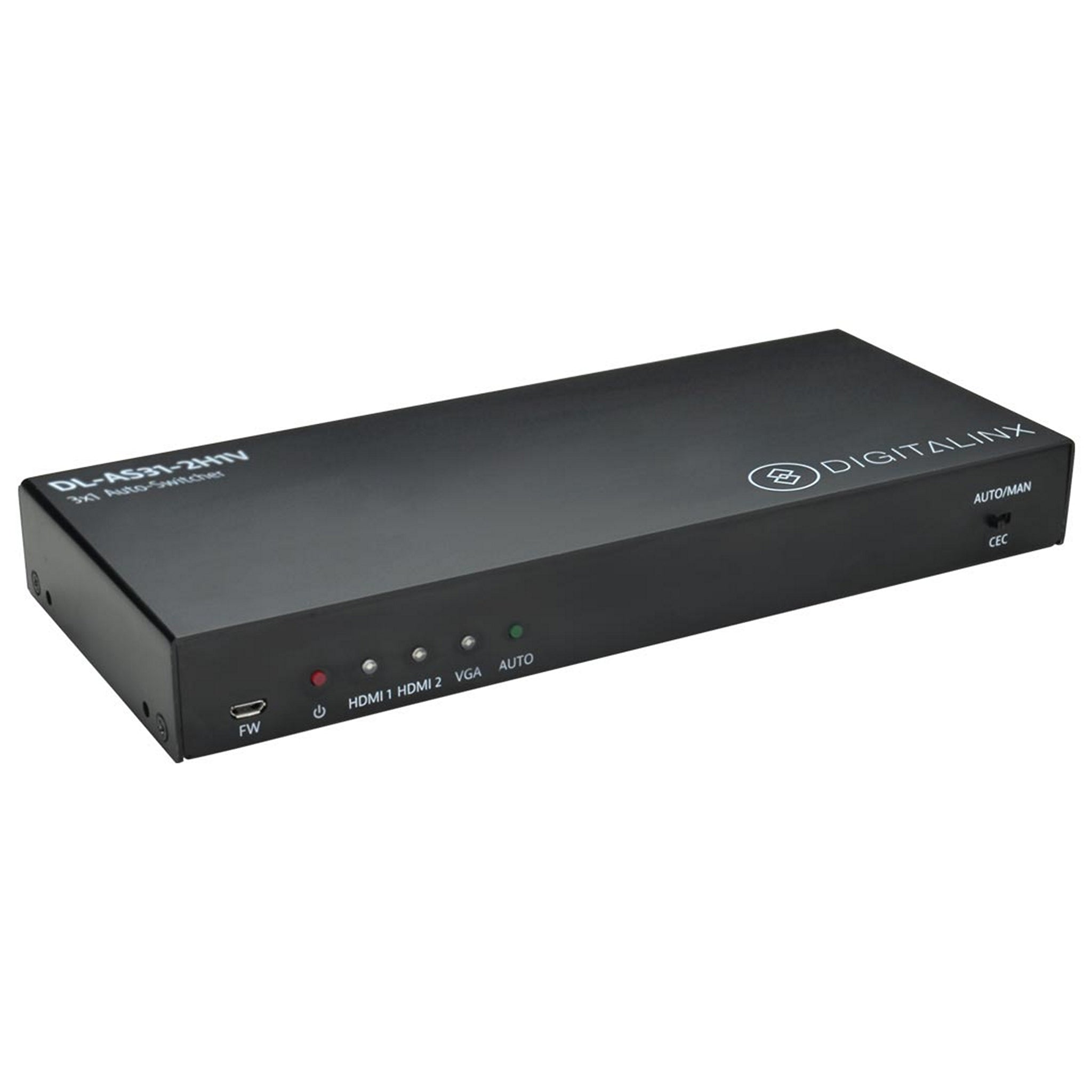 DigitaLinx Digital Multiformat DL-AS31-2H1V 3 x 1 HDMI and VGA Automatic Signal Switcher Device
