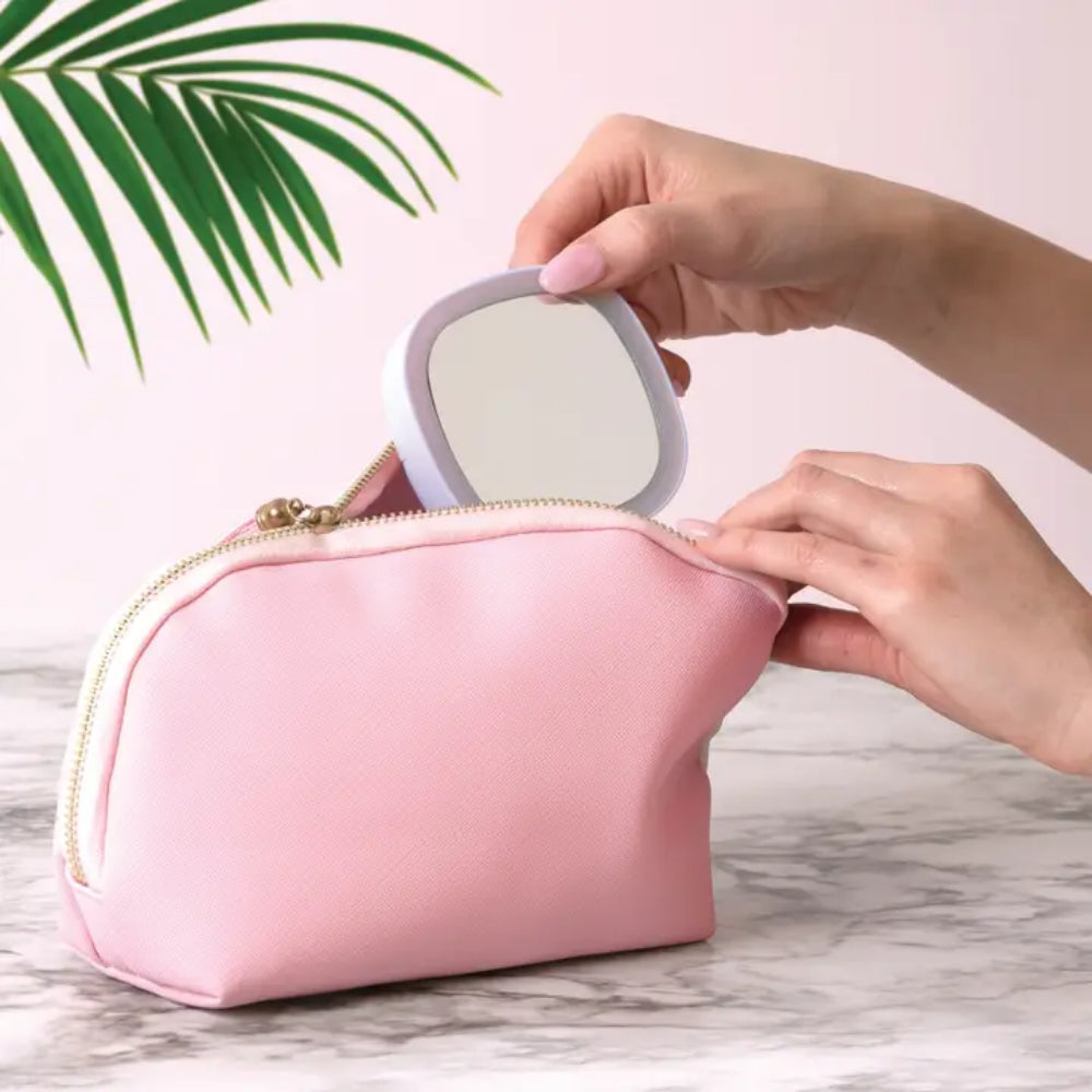 Portable Lemon Lavender LED Illuminated Mini Makeup Mirror for Flawless Beauty