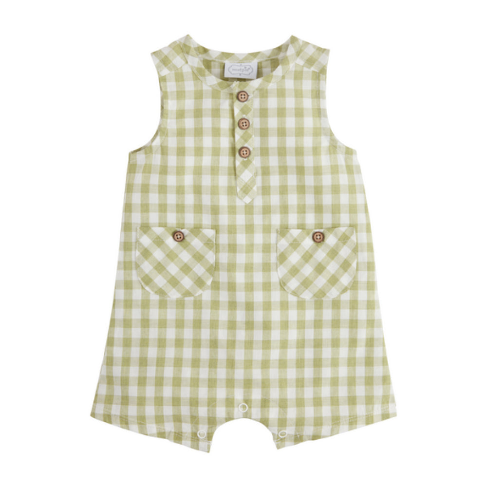 Mud Pie Cotton Gingham Sleeveless Romper for Babies