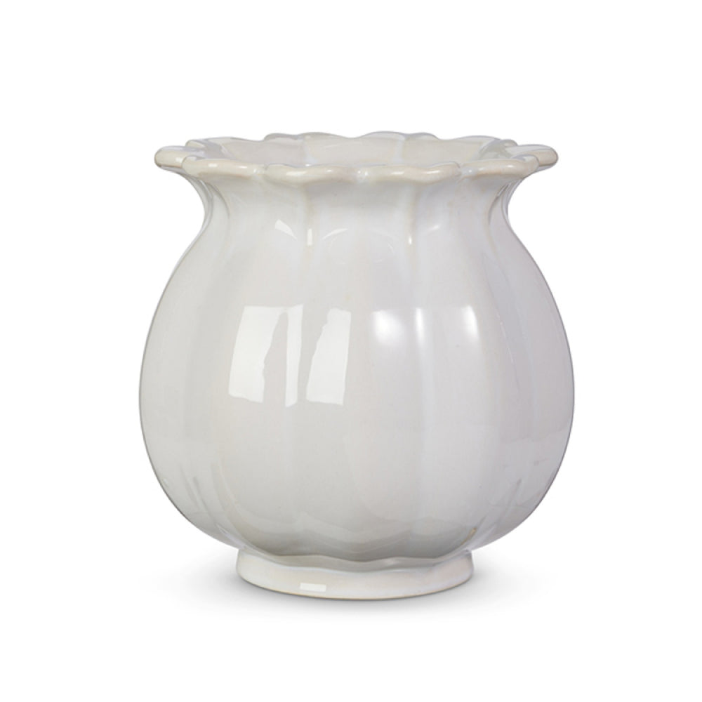 Raz Imports Ivory Stoneware Bud Planter in Two Sizes