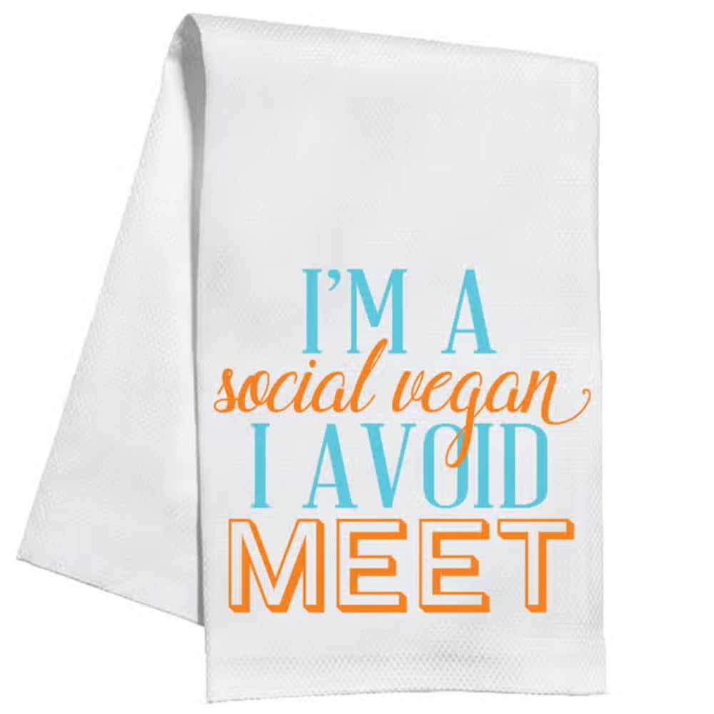 RosanneBeck 100% Cotton Social Vegan Kitchen Towel to Avoid Meat Spills