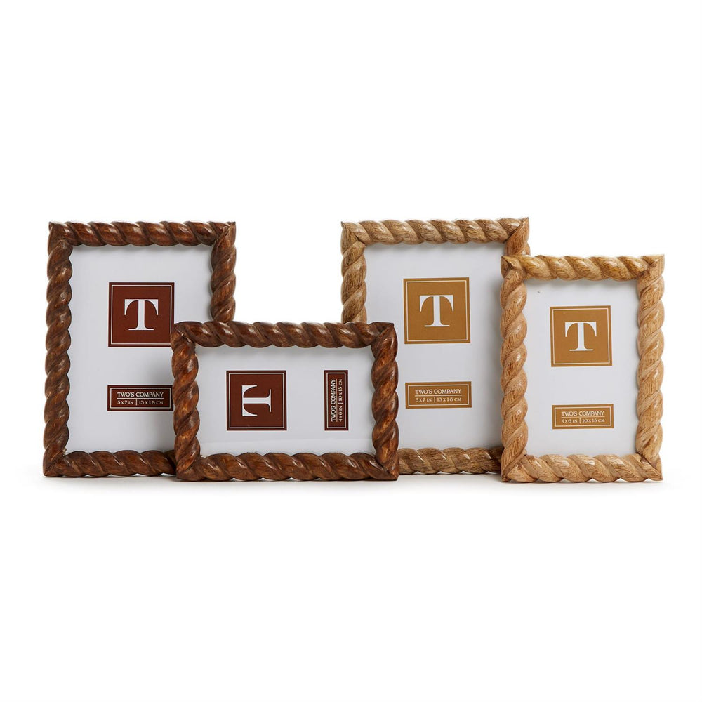 Exquisite Hand-Carved Twist Photo Frames by Two's Company