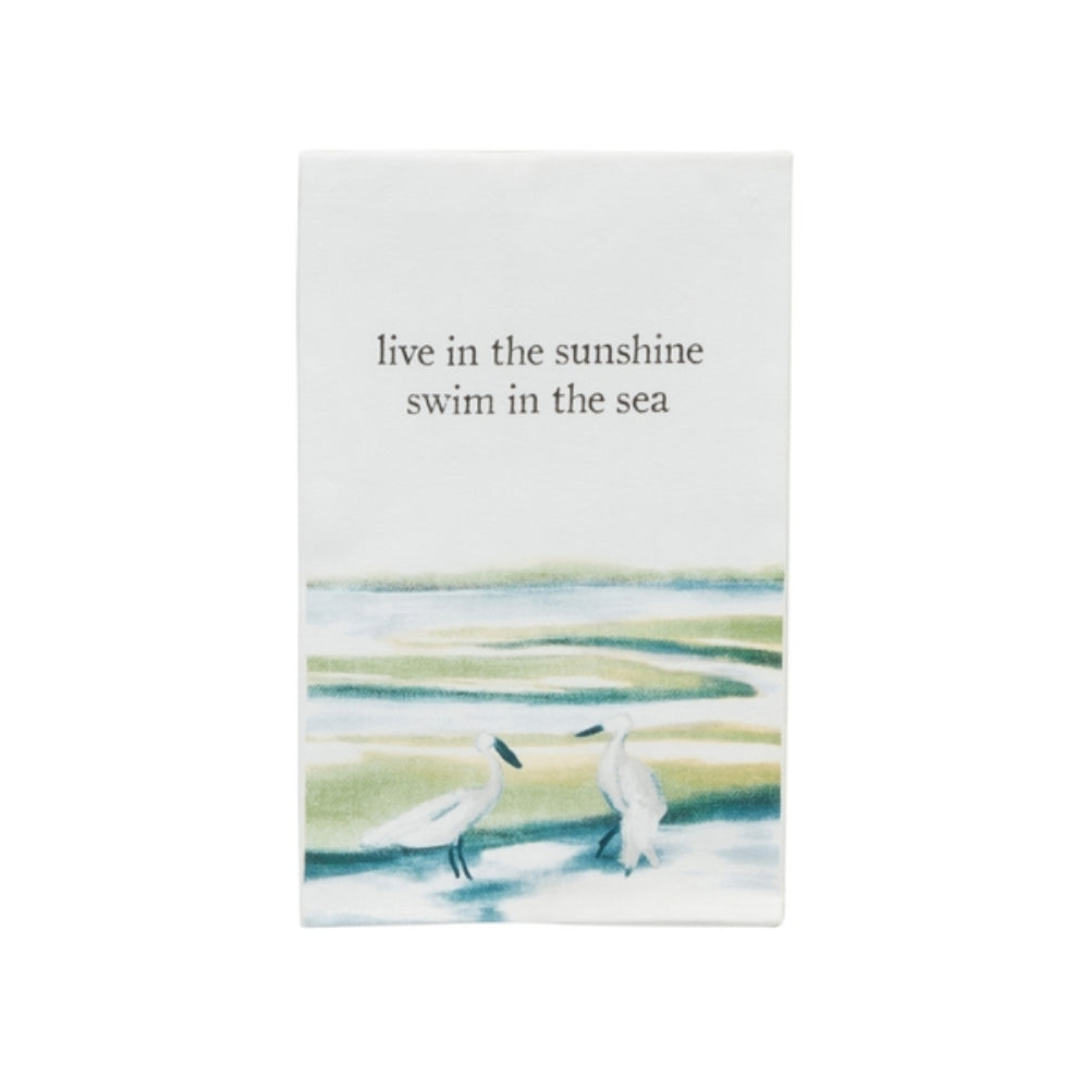 Mud Pie Watercolor Sea-themed Cotton Flour Sack Hand Towels