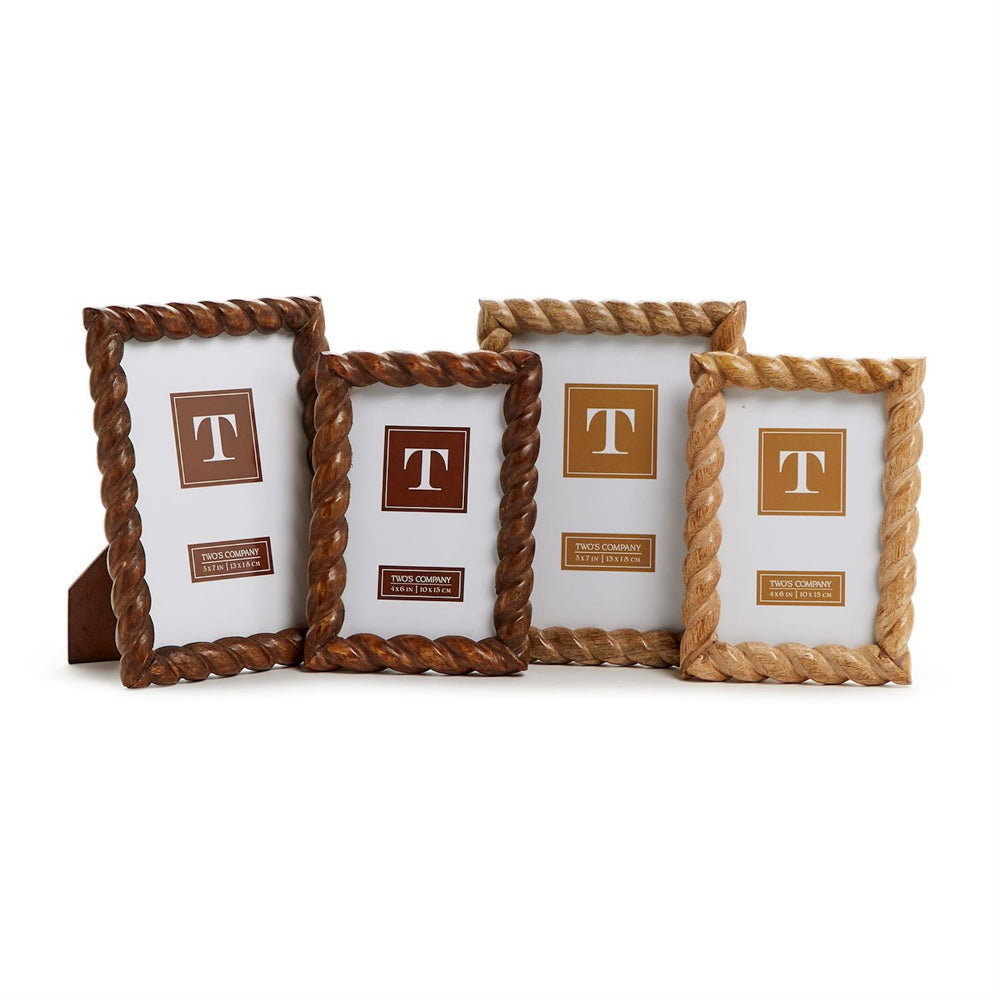 Exquisite Hand-Carved Twist Photo Frames by Two's Company