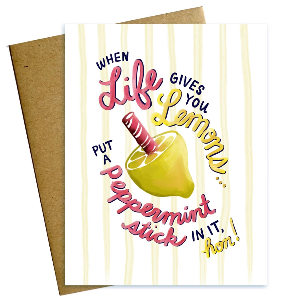 Baltimore Zesty Lemon Peppermint Stick Blank Encouragement Card