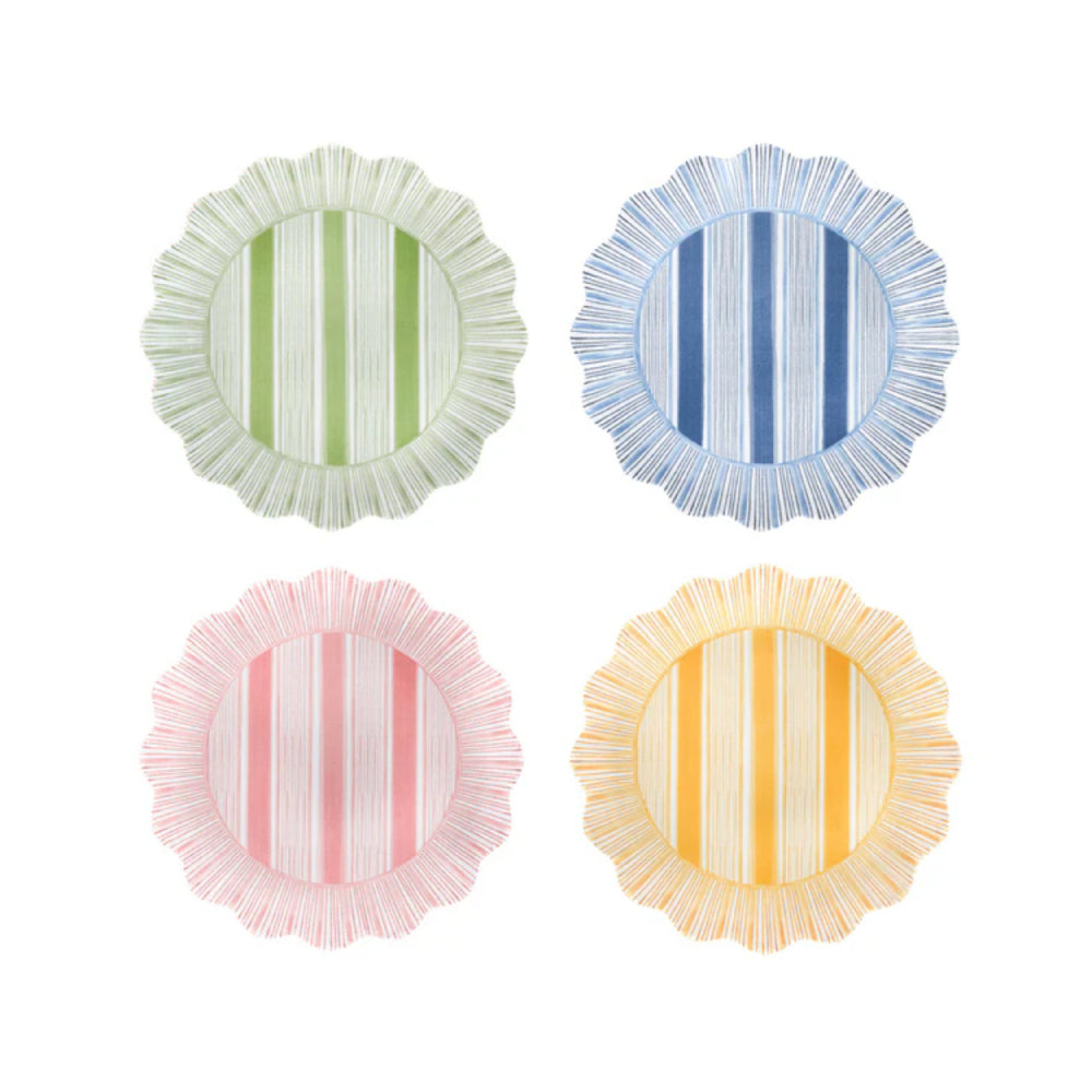 Juliska Multi-colored Cabana Stripe Melamine Dessert/Salad Plate Set of 4