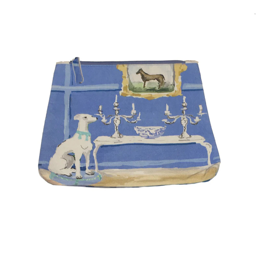 Stylish Blue Dana Gibson Dogs Travel Bags for Small Items