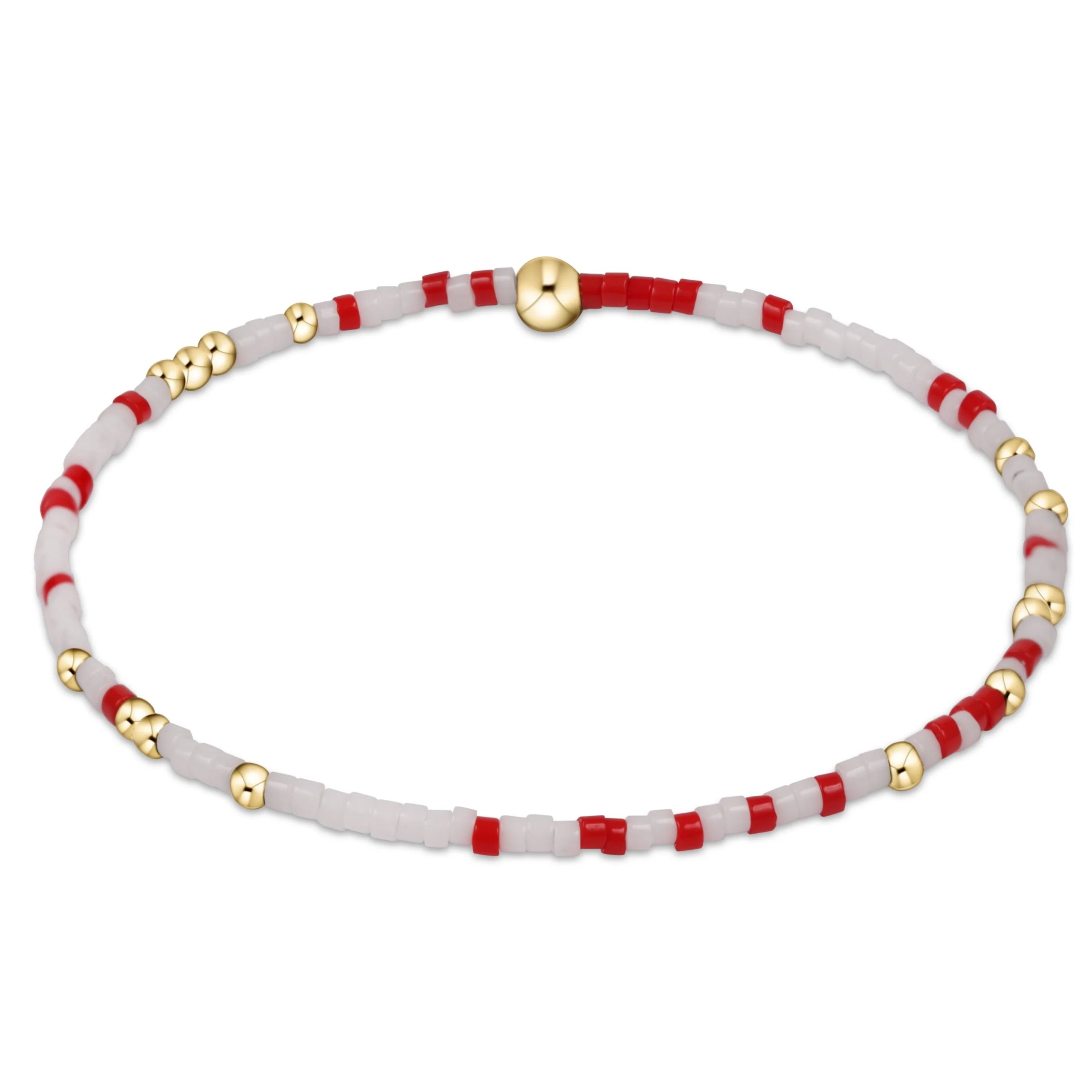 eNewton 5.5' Bright Red and White e-Girl Gameday Unwritten Gold-Filled Bracelet