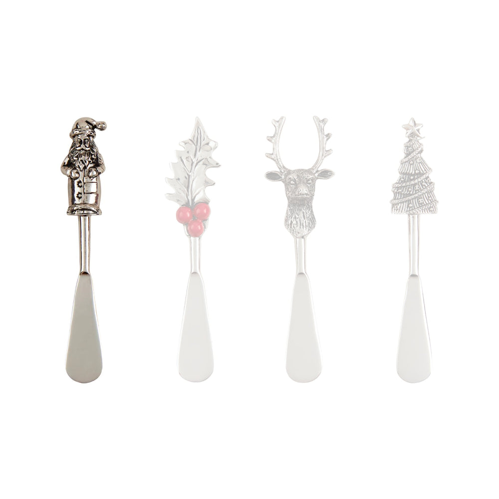 Mud Pie Christmas Stainless Steel Spreaders with Cast Aluminum Handles