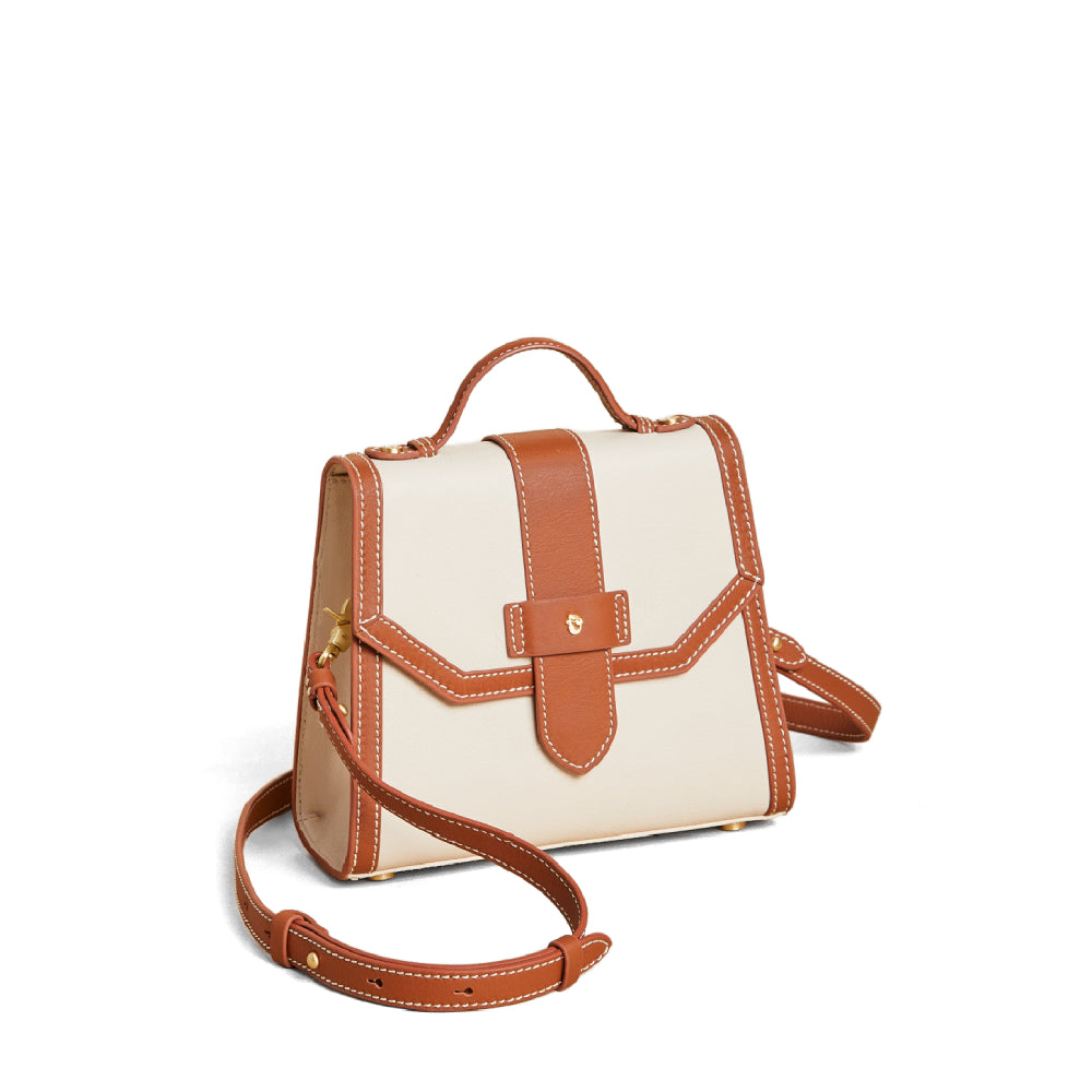 Spartina Oyster Sara Satchel Crossbody with Feminine Design