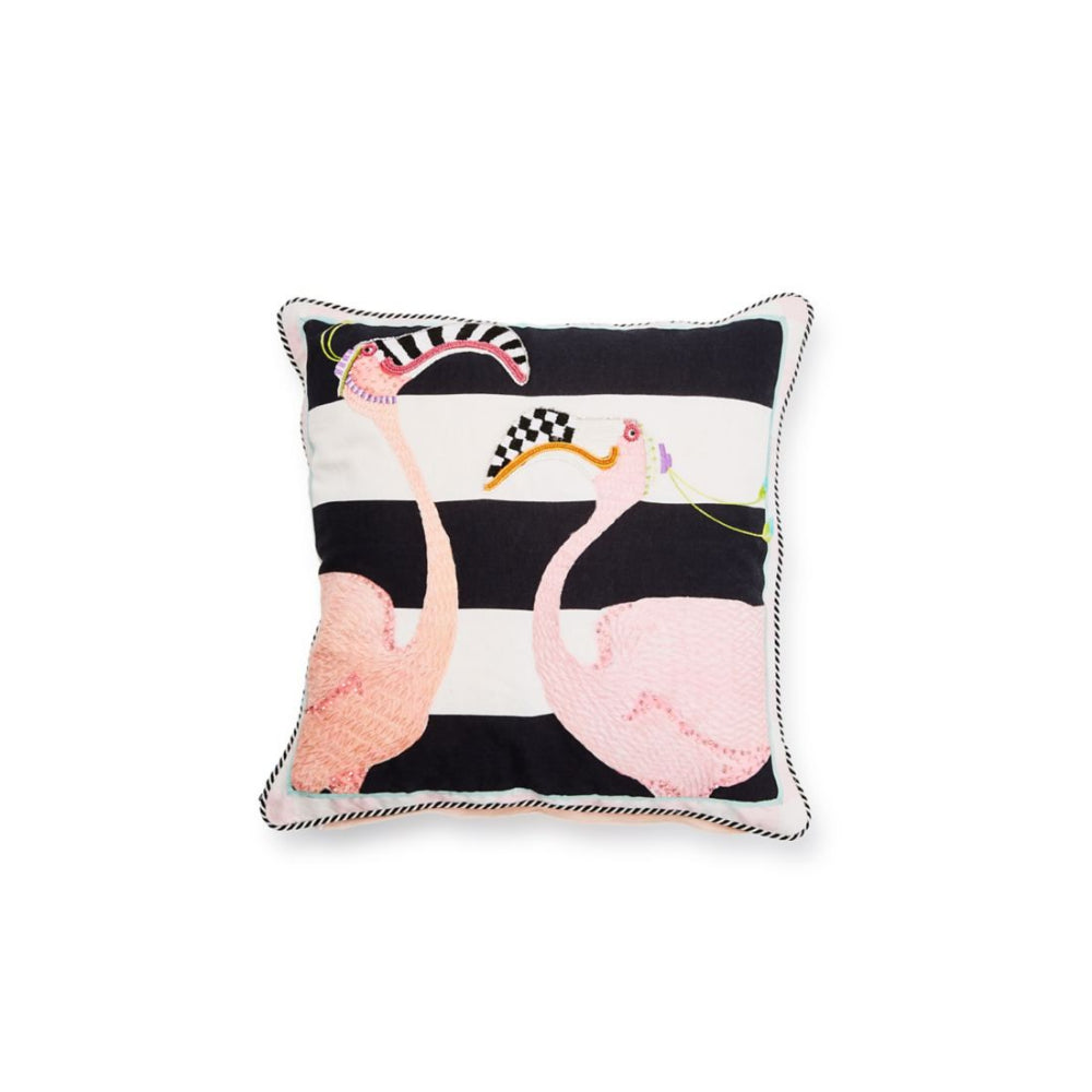Mackenzie-Childs Flamingo Decorative Throw Pillow by Patience Prewster