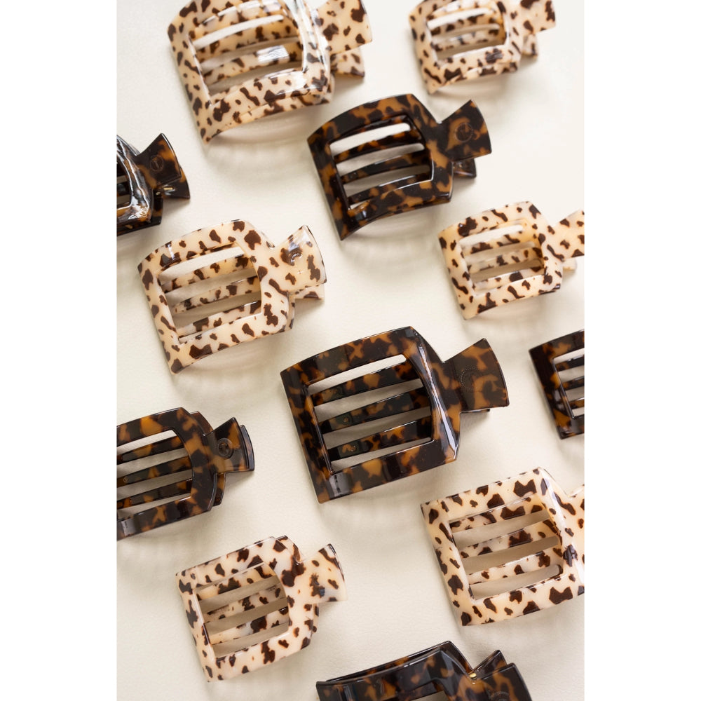 TELETIES Blonde Tortoise Square Flat Unbreakable Hair Clip