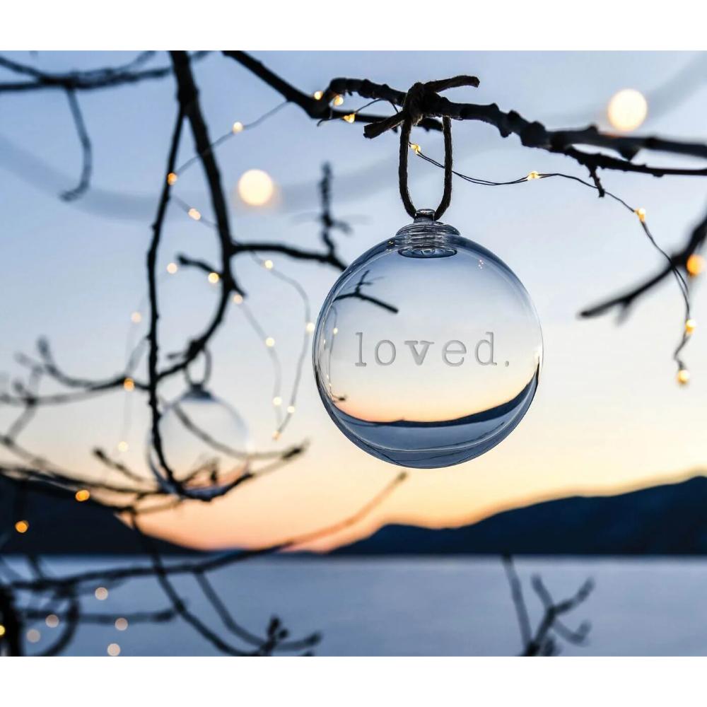 Simon Pearce Handmade Round Glass Christmas Ornament - A Symbol of Being Loved