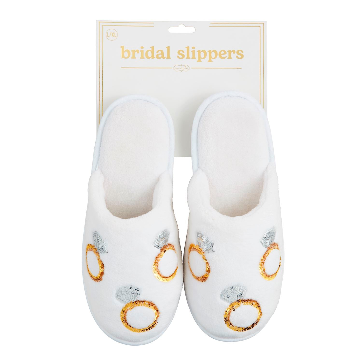 Mud Pie Glittering Sequin Embroidered Velour Bride Slippers for Luxury Comfort