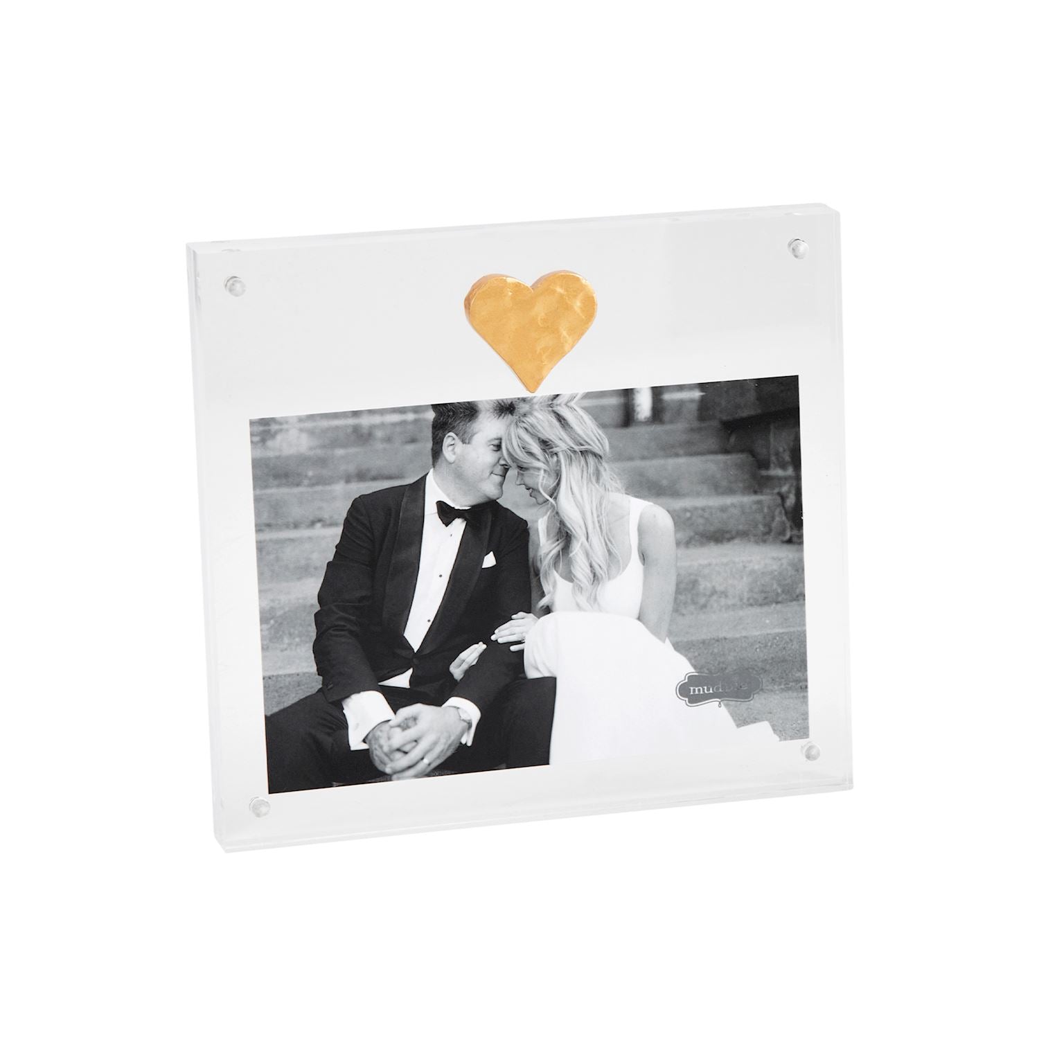 Stylish Mud Pie Acrylic Photo Frames in Heart & Cross Design - 4 x 6 Size