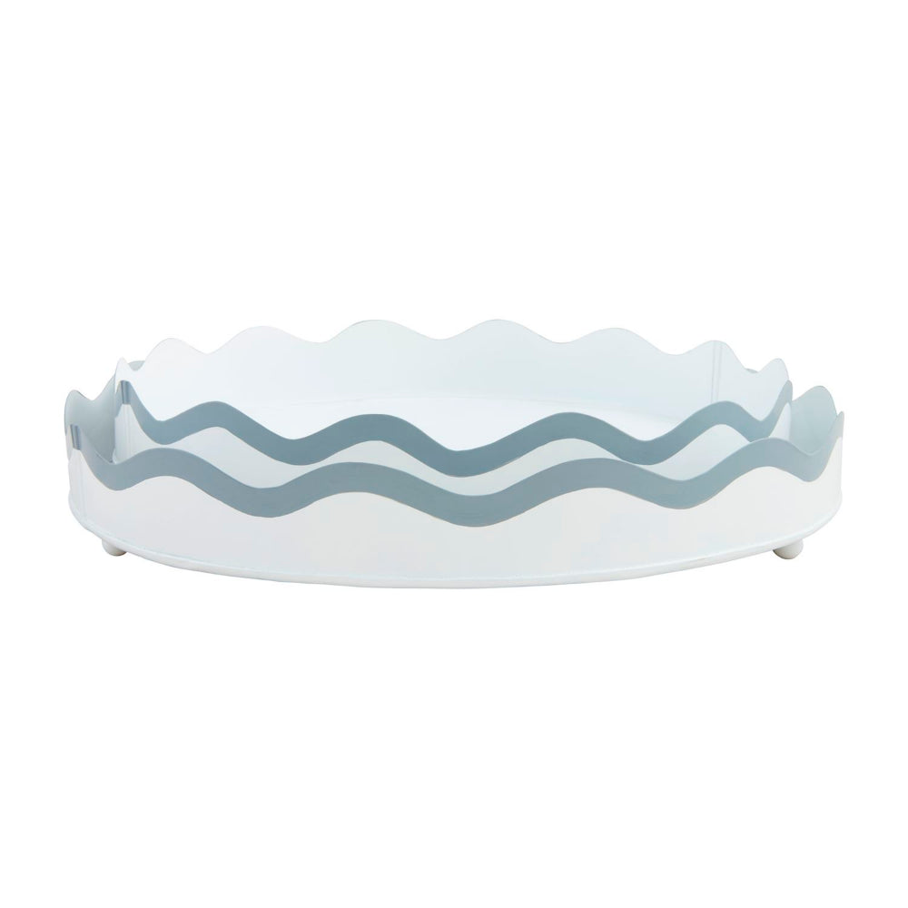 Mud Pie Hand - painted Wavy - edged Tin Metal Trays in 2 Sizes