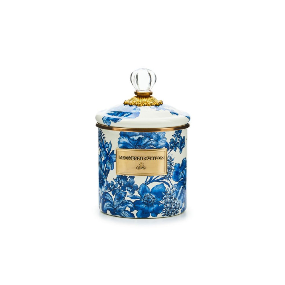 MacKenzie-Childs Royal English Garden Enameled Steel Storage Canister for Kitchen Pantry