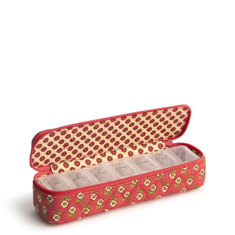 Vera Bradley Cotton Gabardine Travel Pill Case with Tiny Poppies Design