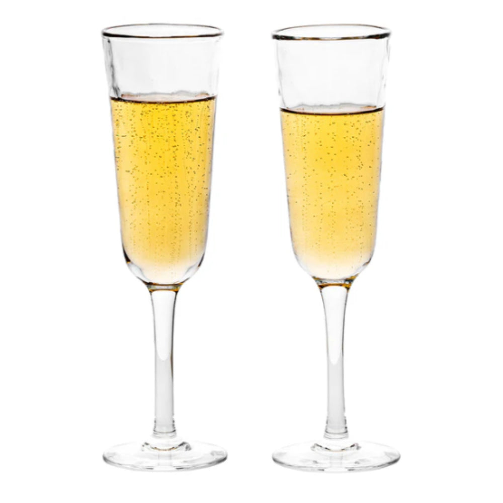 Juliska Puro Shimmering Toasting Flute Glass Set of 2