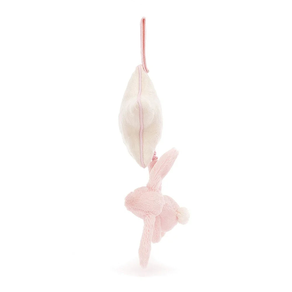 Jellycat Adorable Bashful Pink Bunny with Musical Pull Function
