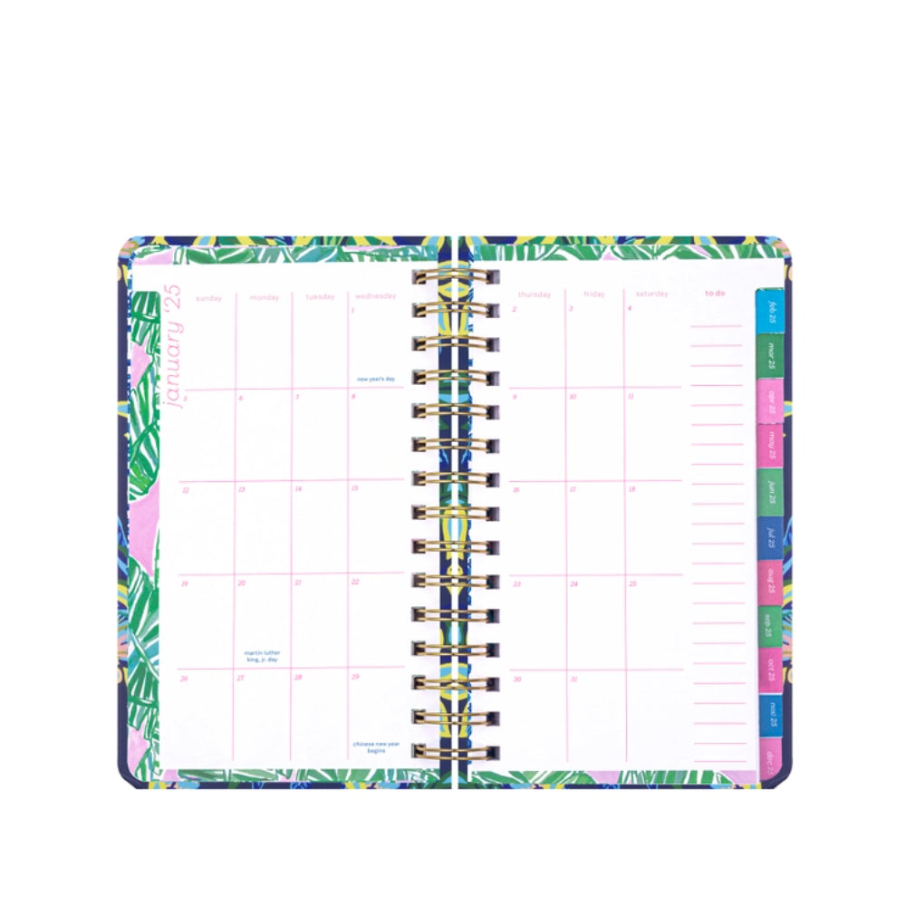 Lilly Pulitzer Medium-sized 12 Month Agenda Planner in the Hottest Spot Design with Navy Cover