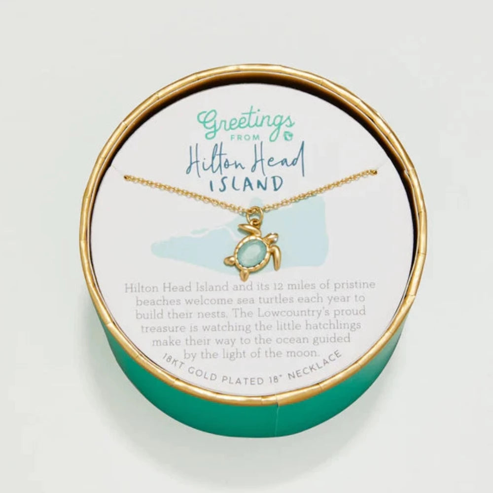 18-Inch Spartina Sea Turtle Necklace Inspired by Hilton Head Island