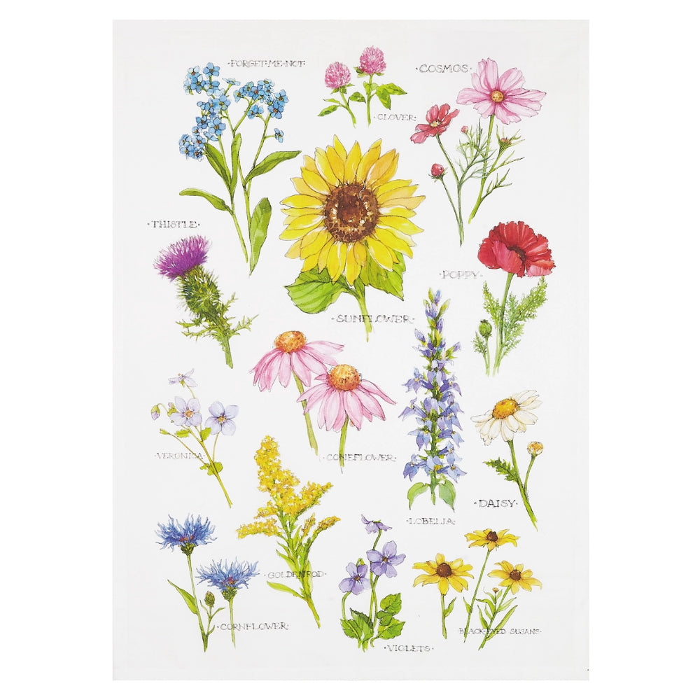 Wildflower - Printed 100% Cotton Kitchen Towel for Your Field Guide Needs