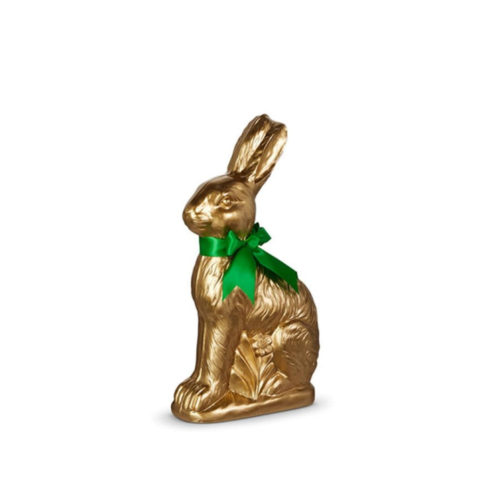 18.25 - inch Gold - themed Resin Bunny by Raz Imports