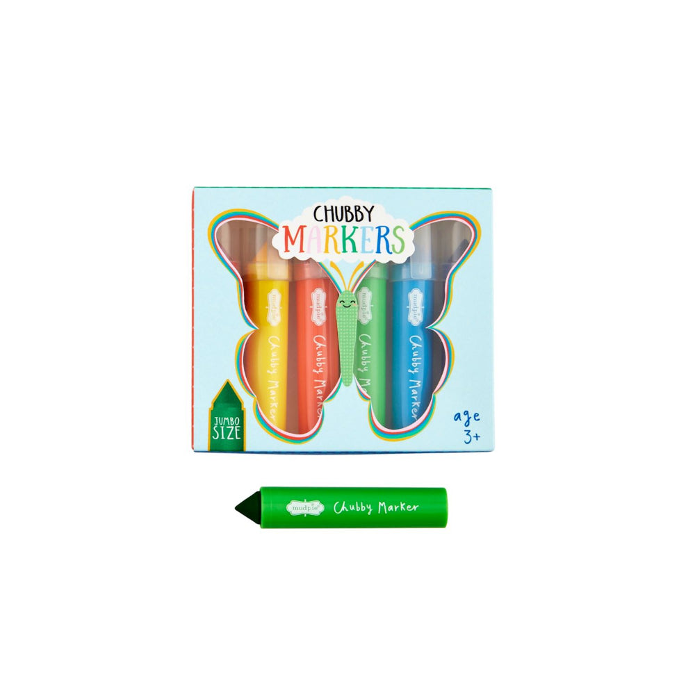 Mud Pie Washable Jumbo Chubby Markers Set for Young Artists