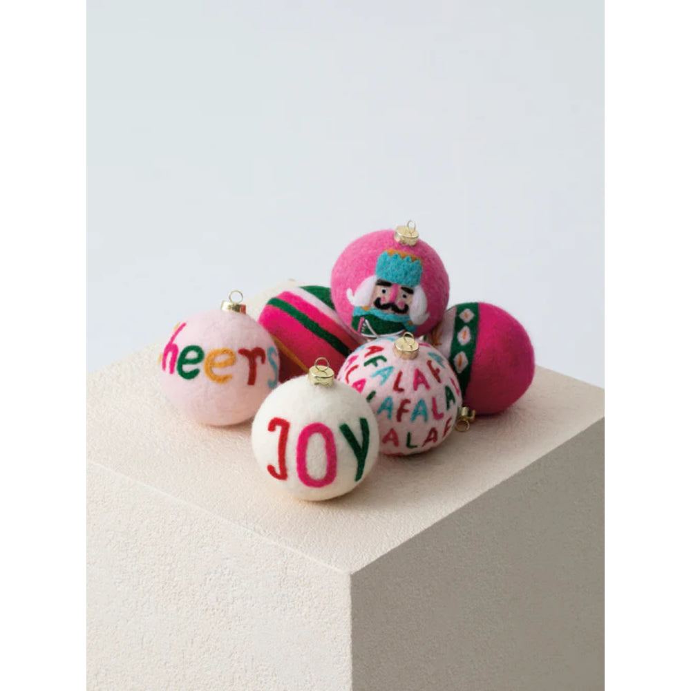 Shiraleah Assorted 'Joy' Festive Polyester Decorative Ornaments