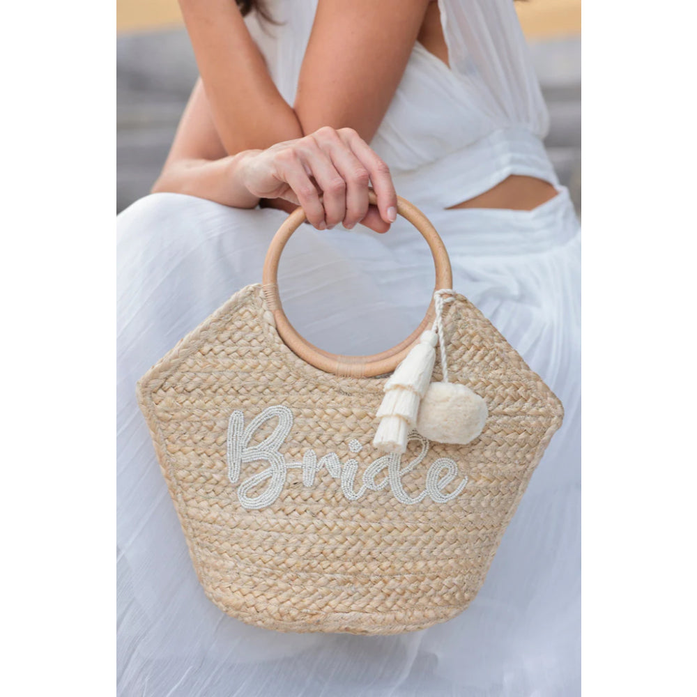 Shiraleah Elegant Ivory Beaded Bride Mini Tote Bag